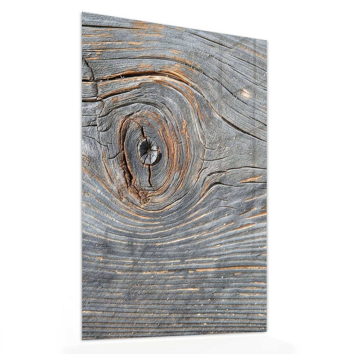 11 Größen – von 30 × 60 bis 60 × 150 cm – Wandbild - Astloch im Altholz - Hochformat