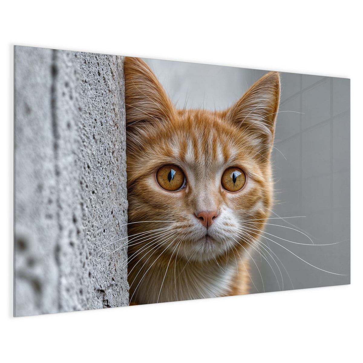 4 mm Glas statt lackiertem Blech – Magnettafel - Katze hinter der Mauer