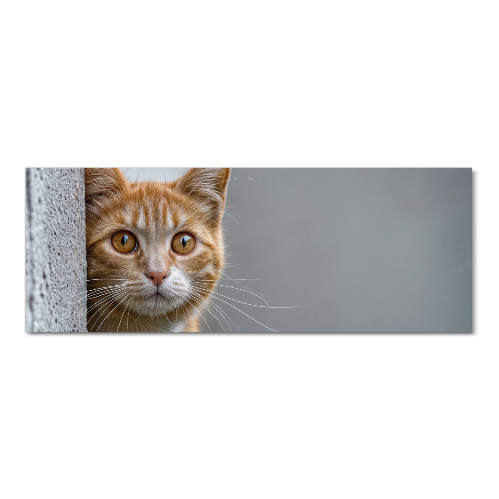 Rutschfester Küchenvorleger mit Motiv Neugierige Katze in Frontansicht