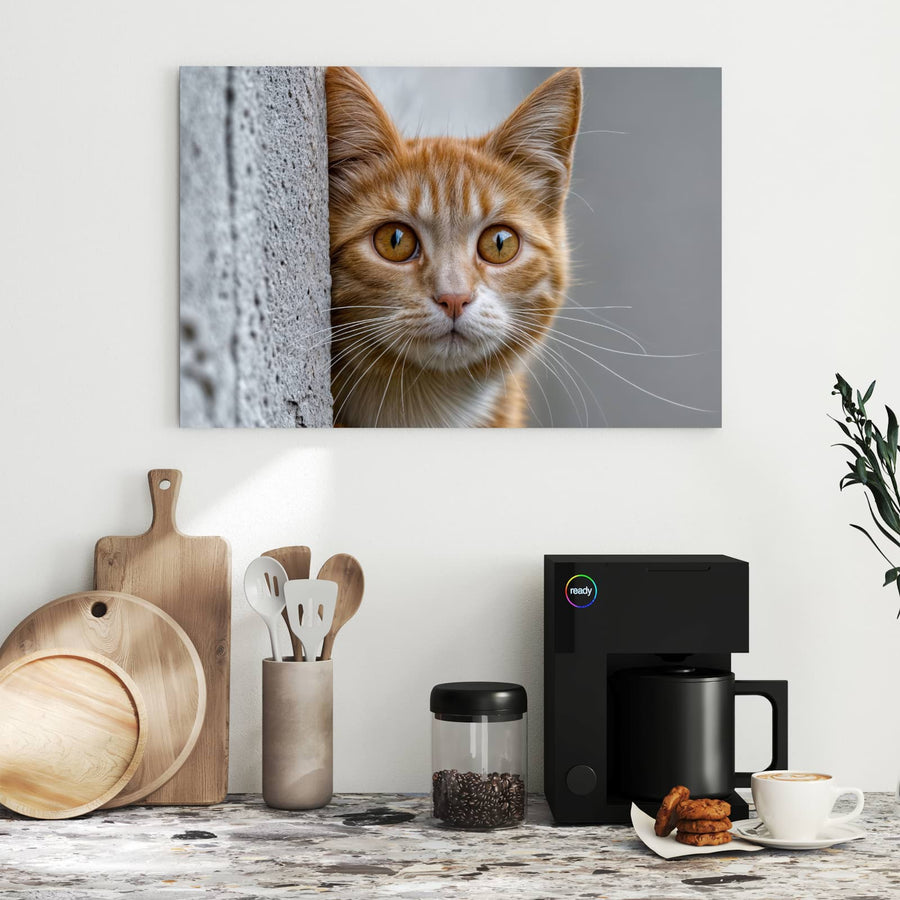 Maße Metall Magnettafel - Katze hinter der Mauer