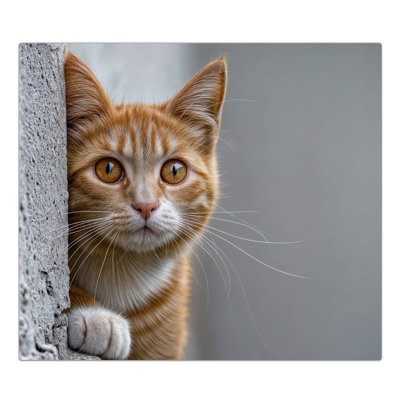 1-teilige Kochfeldabdeckung mit Neugierige Katze-Motiv in der Frontansicht #grösse_1-Teilig (60x52cm)