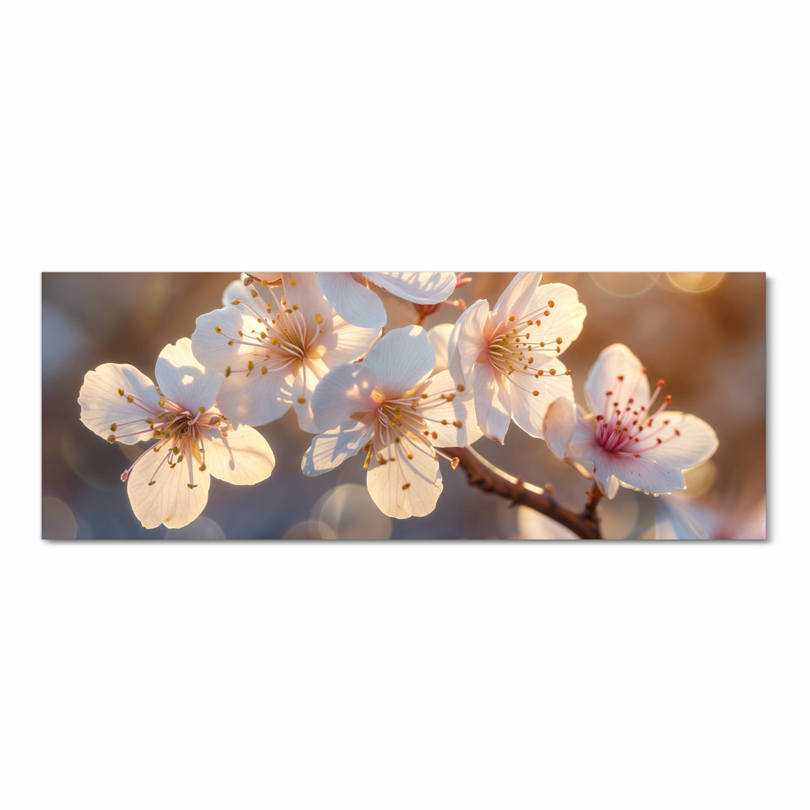 Feuchtigkeitsresistenter Küchenteppich mit Motiv Blumen im Sonnenlicht in Frontansicht