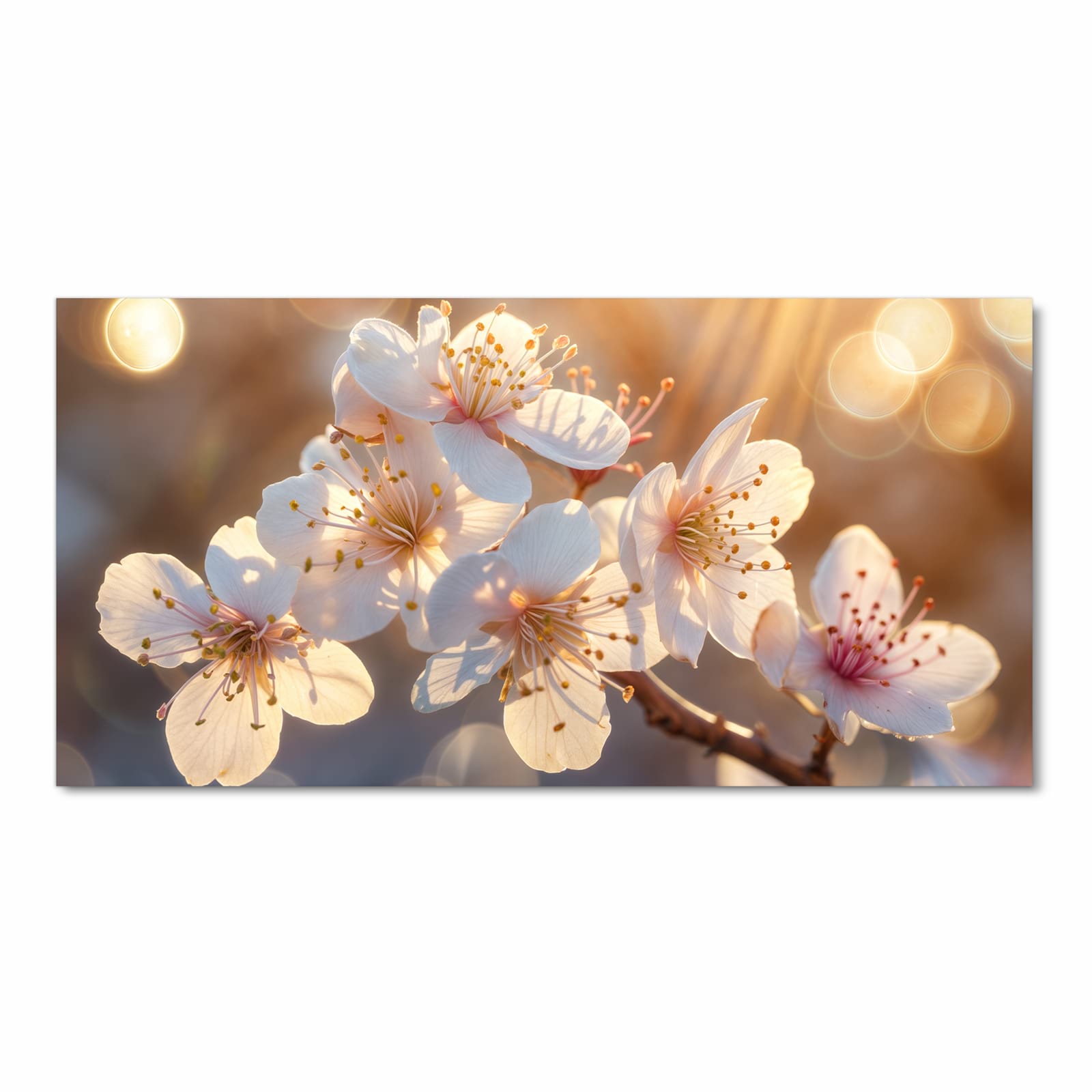 Pflegeleichter rutschfester Küchenläufer mit Motiv Blumen im Sonnenlicht in Frontansicht