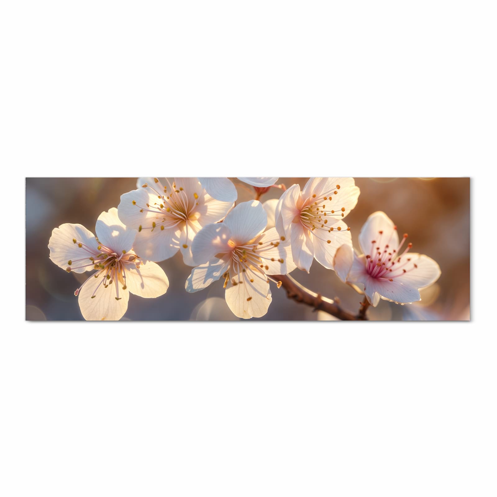 Waschbarer moderner Küchenläufer mit Motiv Blumen im Sonnenlicht in Frontansicht