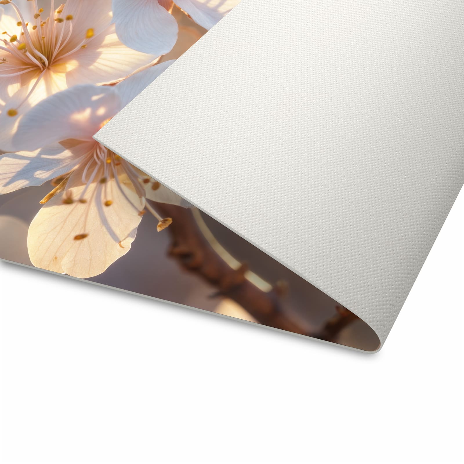 Abriebfester dünner Teppich mit Motiv Blumen im Sonnenlicht rutschfest in Unterseite