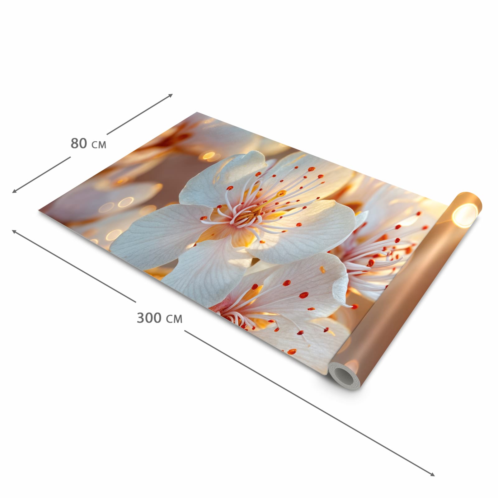 Geräuschdämpfender waschbarer Küchenteppich mit Motiv Blumenstrahlen in der Größe 80x200 cm