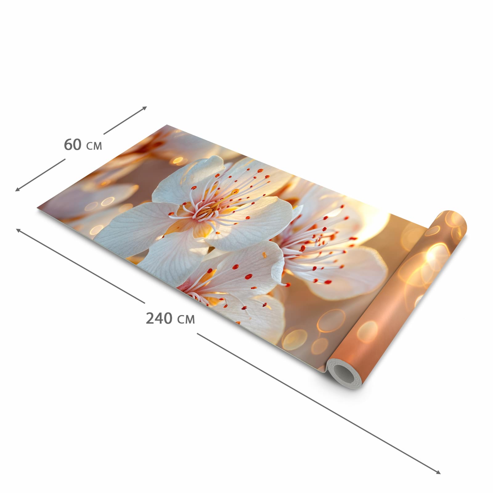 Bodenschonender Bodenläufer Teppich mit Motiv Blumenstrahlen in der Grösse 80x200 cm