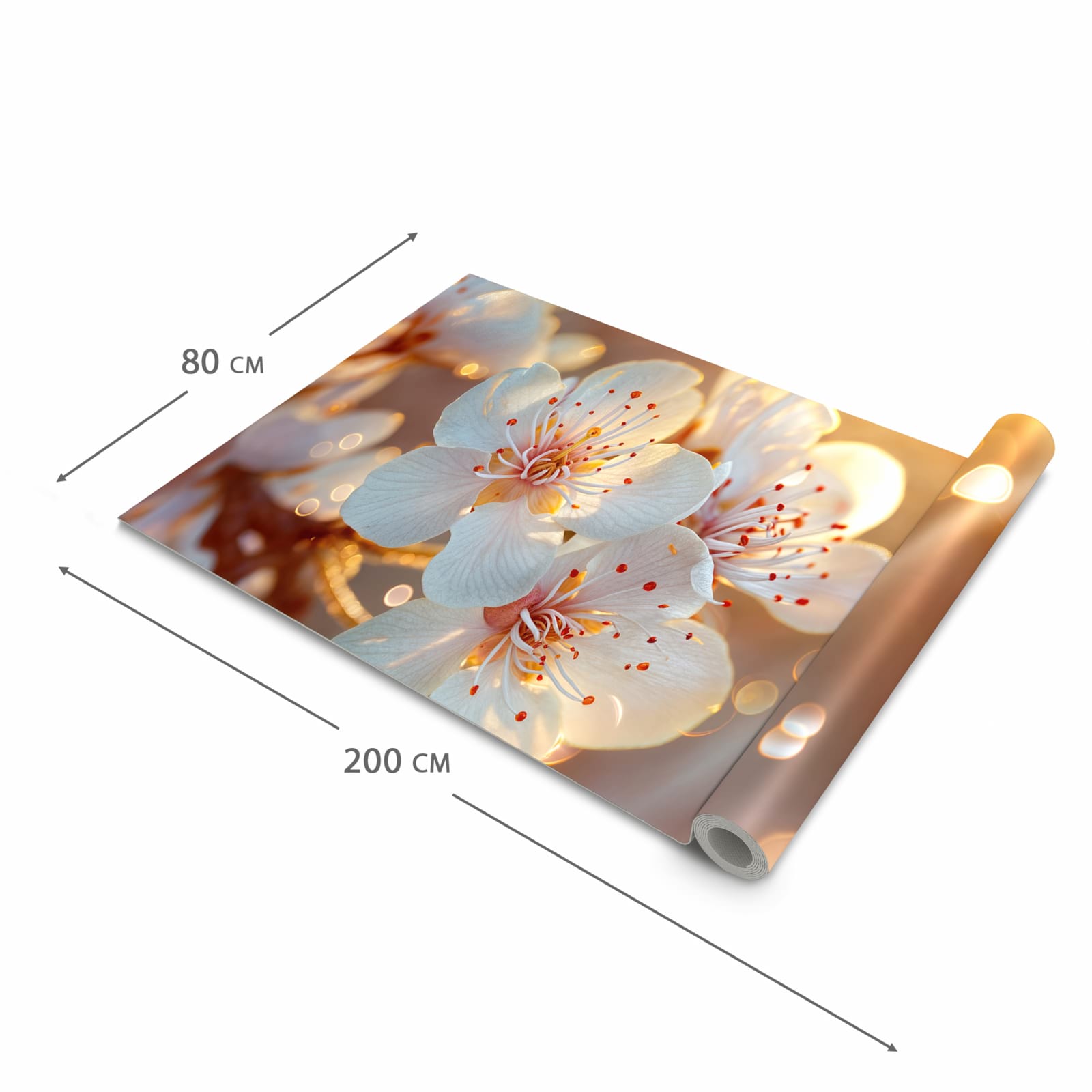 Formstabiler rutschfester Küchenteppich mit Motiv Blumenstrahlen in der Grösse 80x200 cm