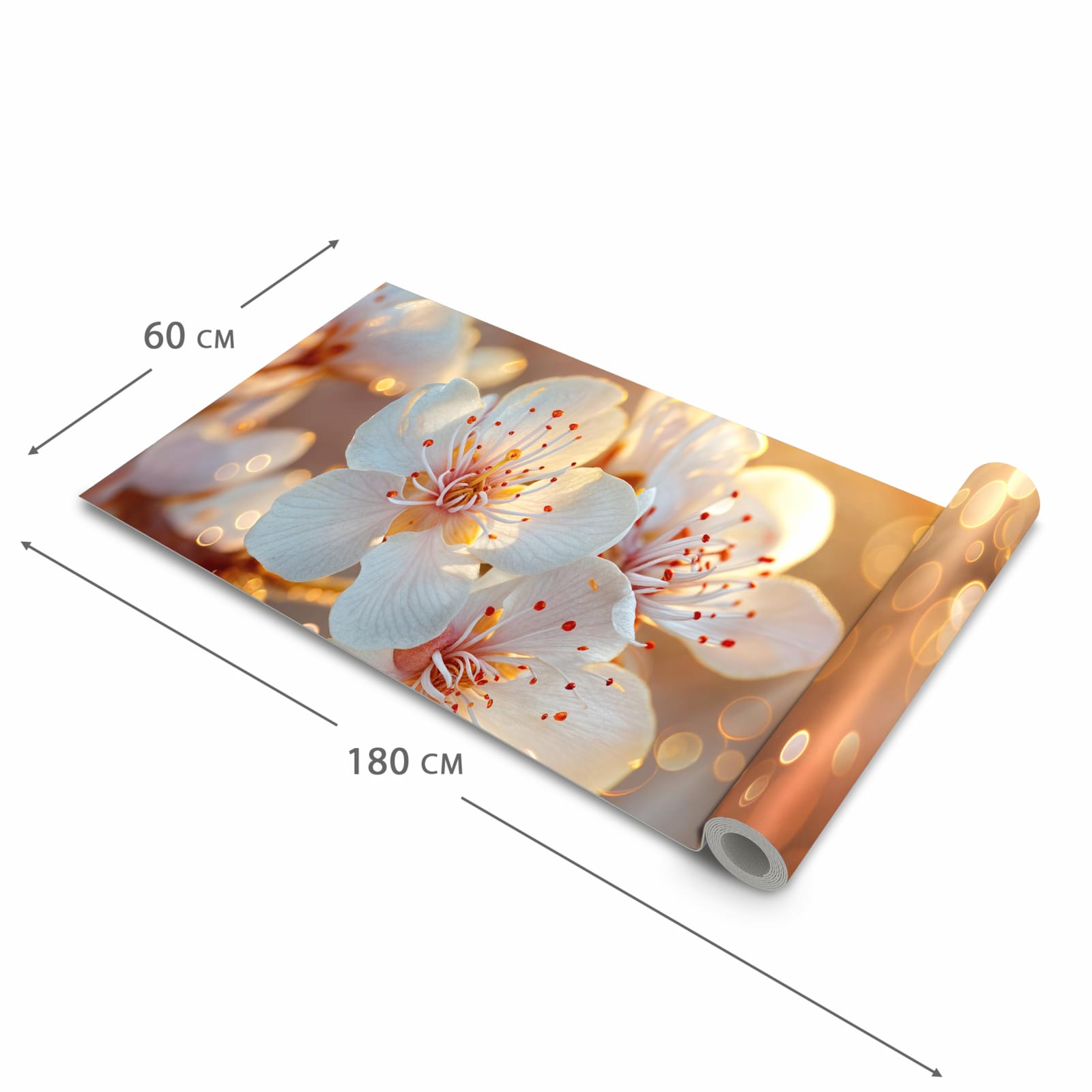 Feuchtigkeitsresistenter Bodenläufer mit Motiv Blumenstrahlen in der Grösse 80x200 cm
