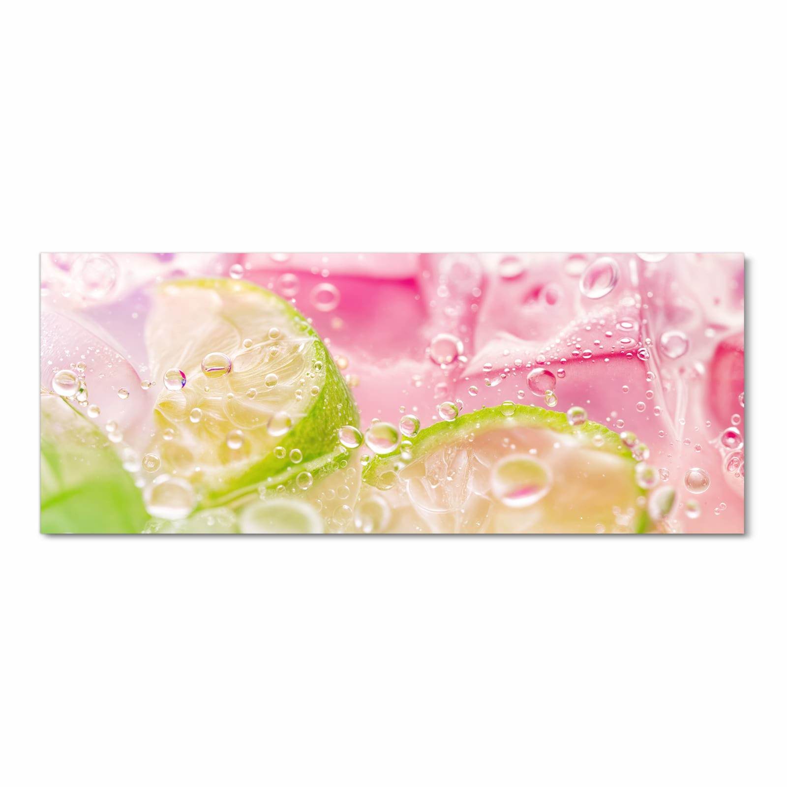 Waschbarer rutschfester Küchenteppich mit Motiv Limetten Spritzer in Frontansicht