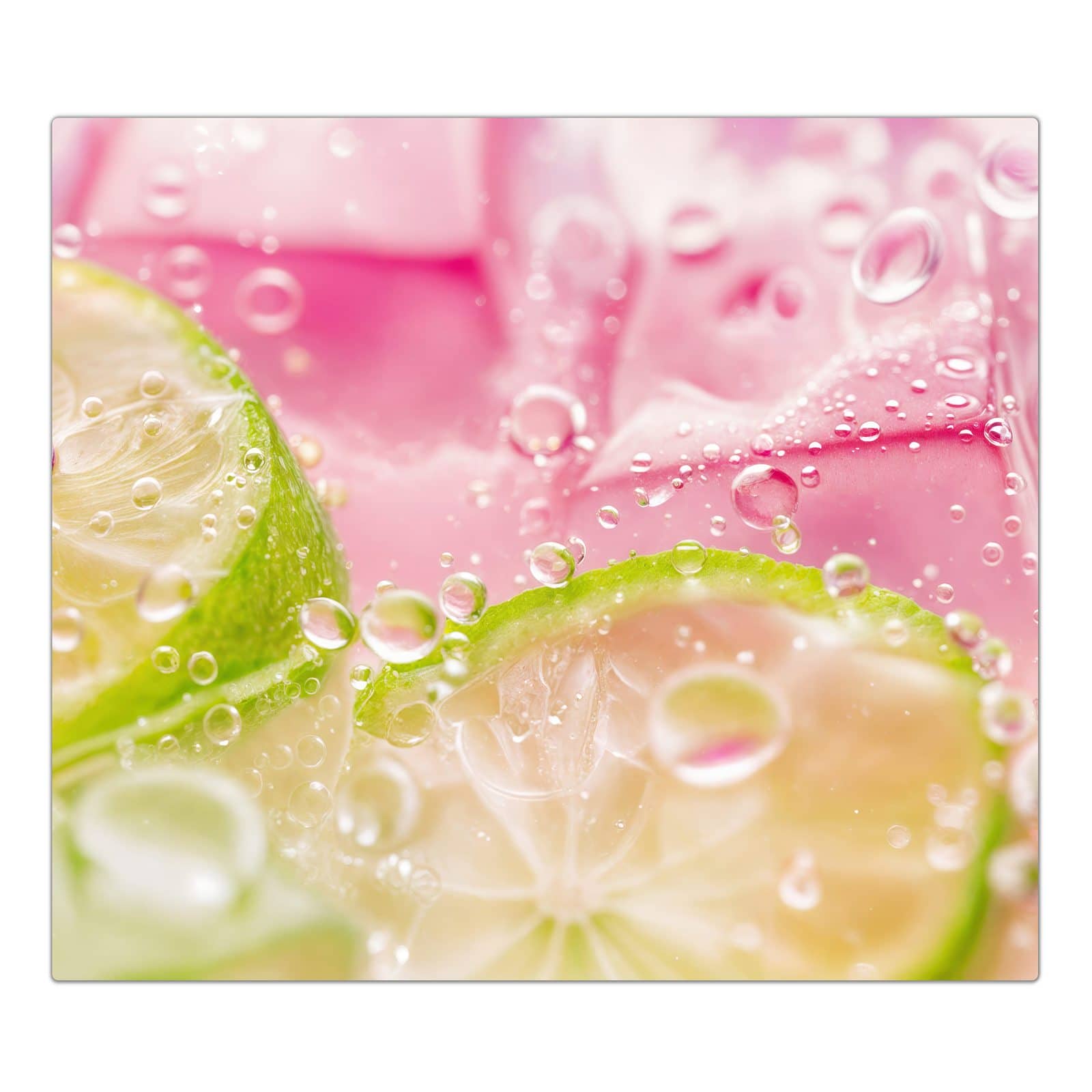 1-teilige Glasplatte für Herd mit Limetten Spritzer-Motiv in der Frontansicht #grösse_1-Teilig (60x52cm)