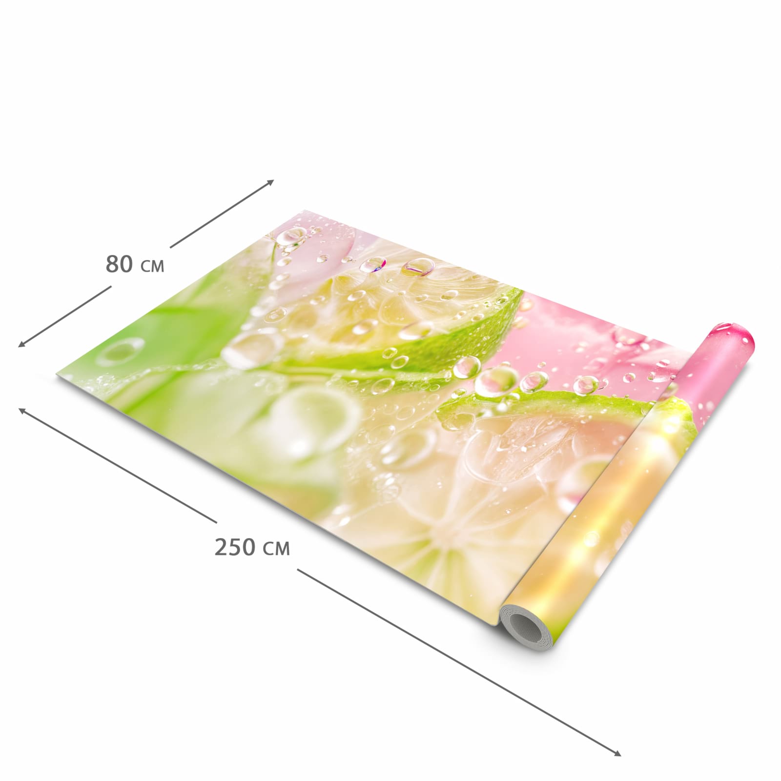 Pflegeleichter rutschfester Läufer mit Motiv Limetten Spritzer in der Grösse 60x90 cm