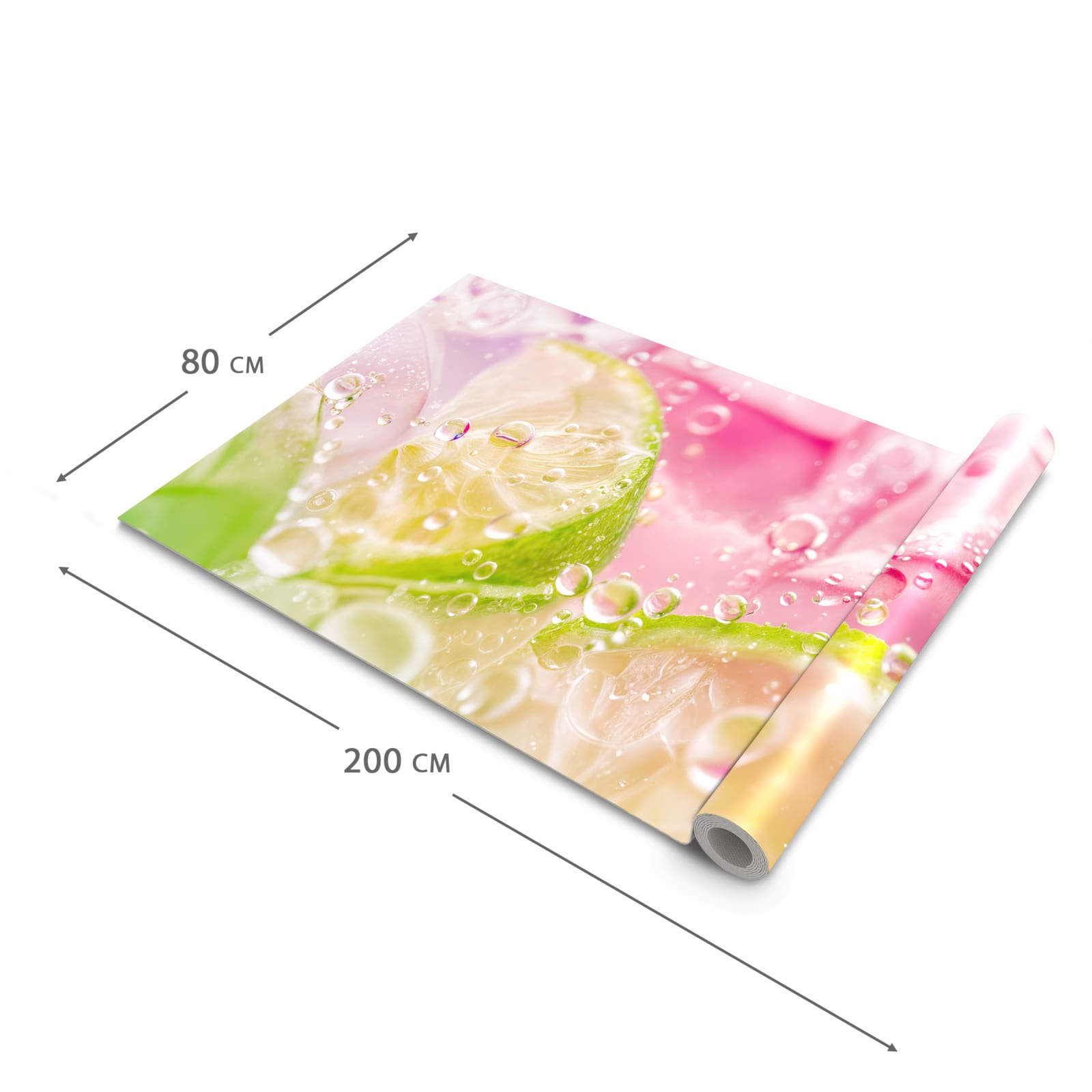 Rutschhemmender Läufer Eingangsbereich mit Motiv Limetten Spritzer in der Grösse 60x90 cm