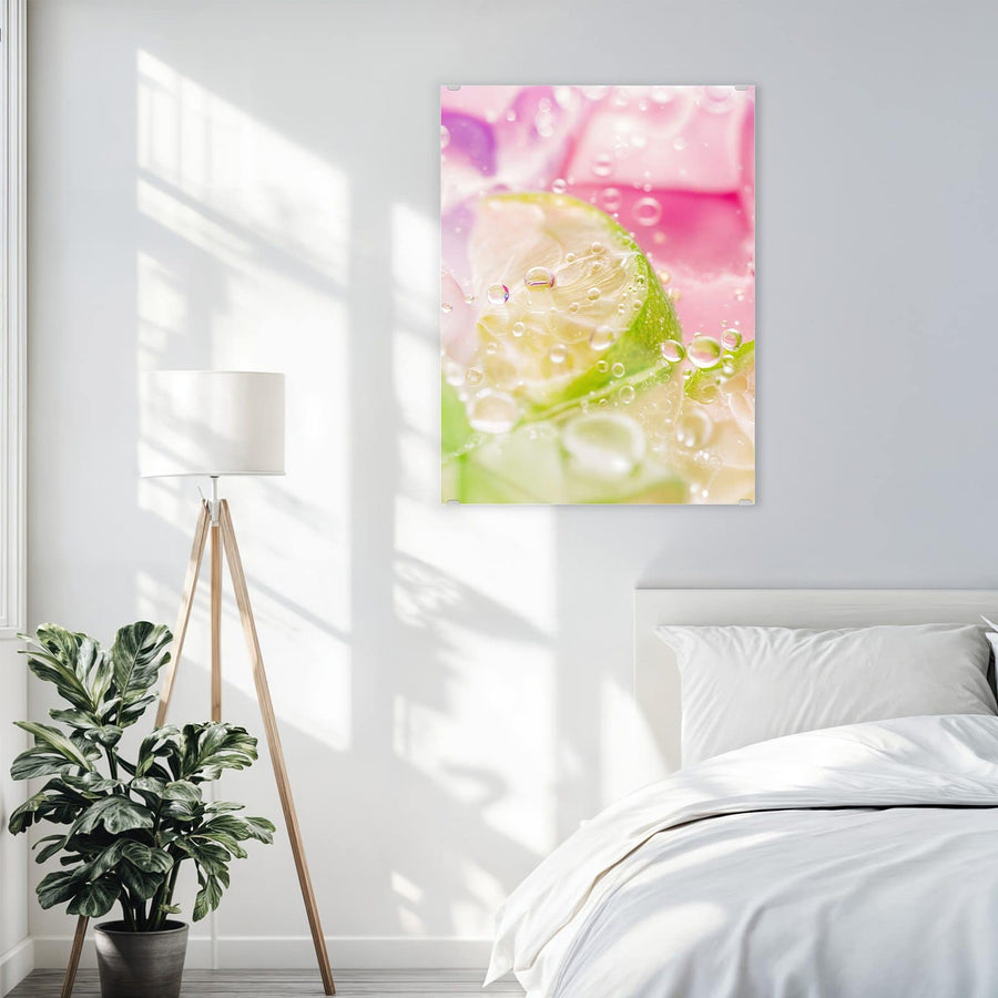 Maße Wandbild - Limetten auf Rosa - Hochformat