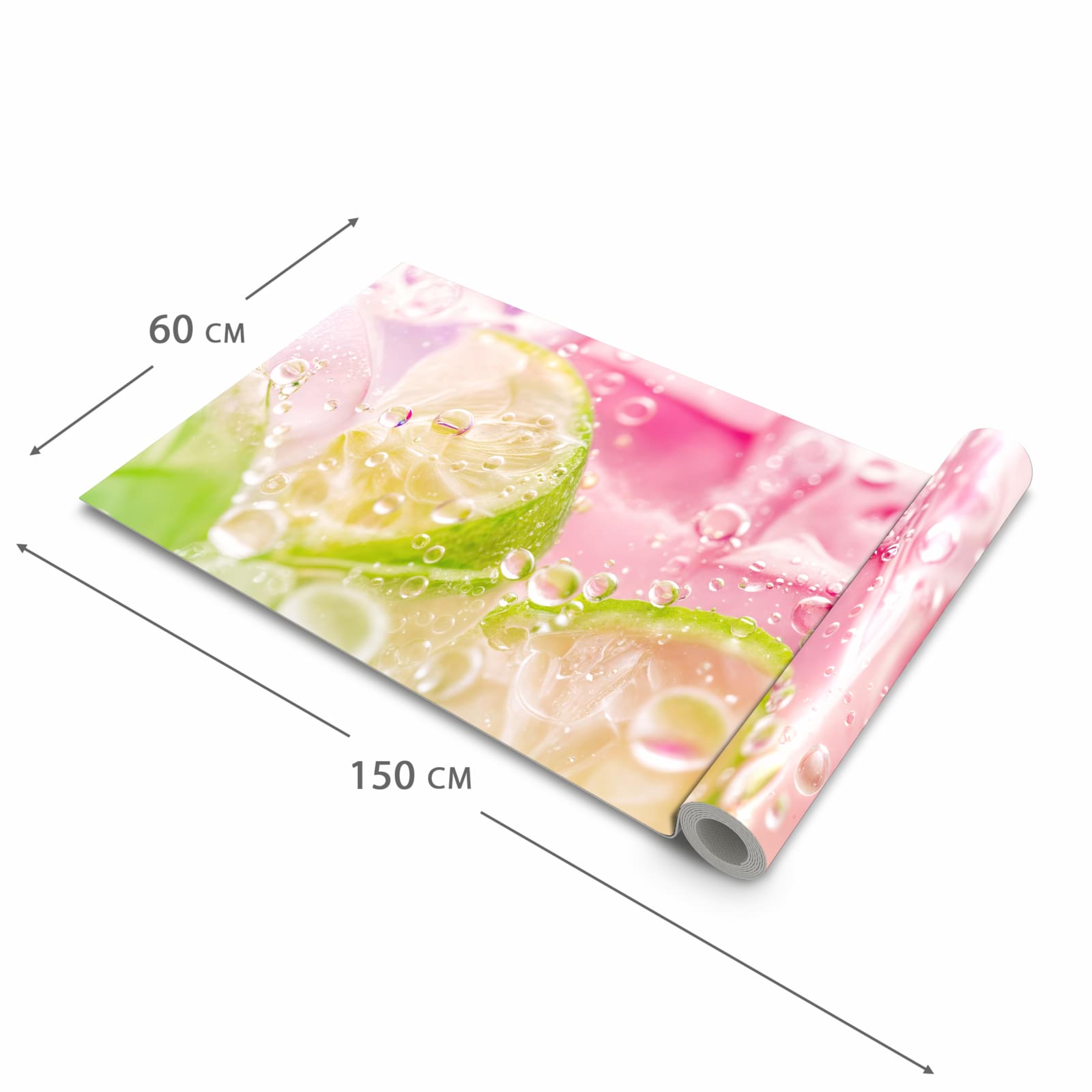 Schmutzabweisender Küchenläufer mit Motiv Limetten Spritzer in der Grösse 60x90 cm