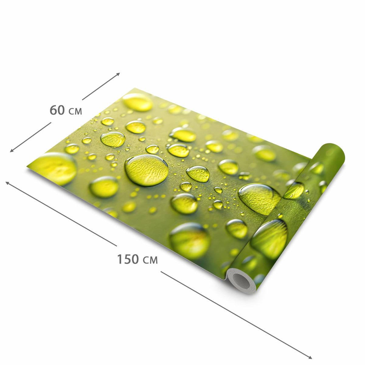 Bodenschonender Küchenteppich mit Motiv Wassertropfen anschaulich in der Größe 60x90 cm