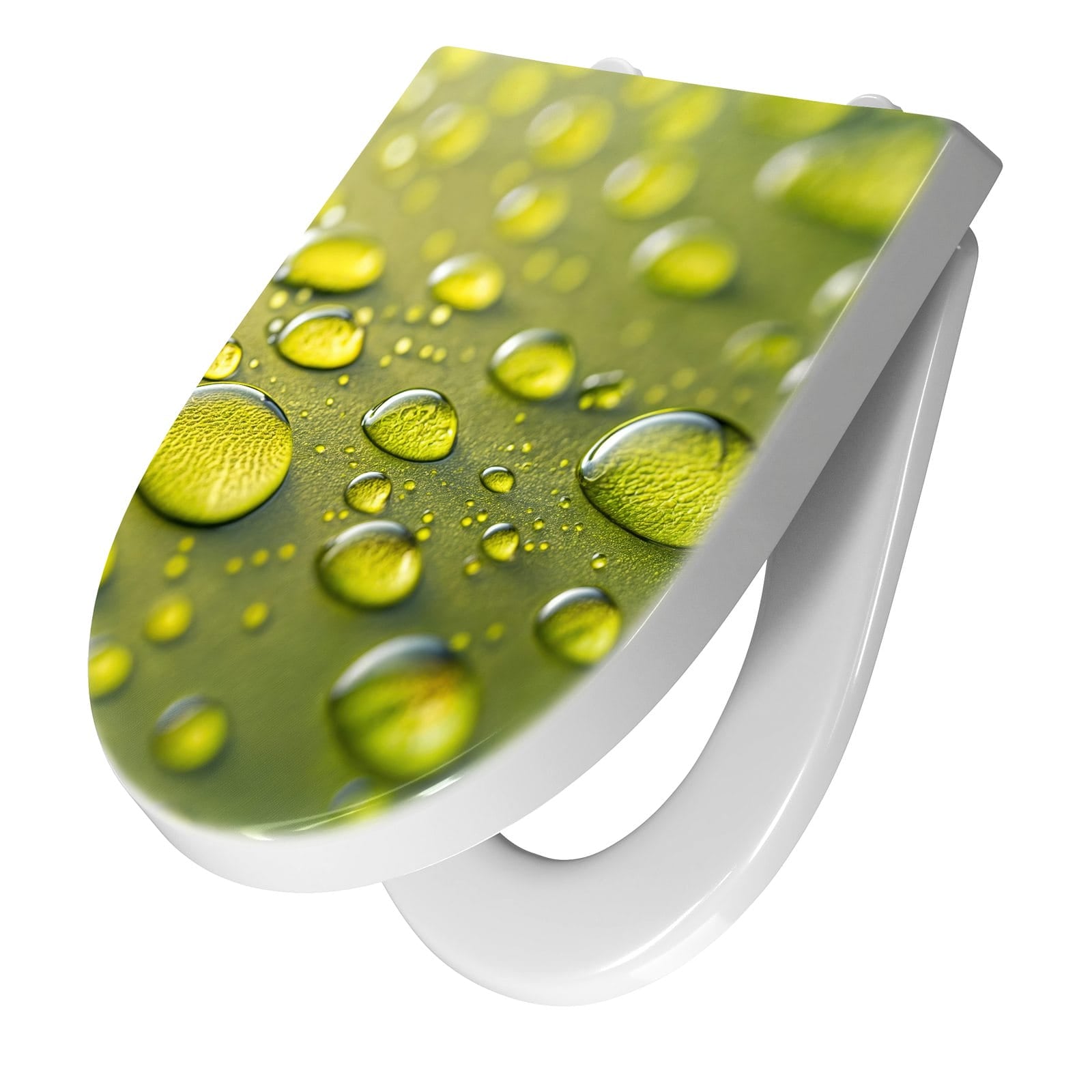 WC-Sitz mit Absenkautomatik Wassertropfen anschaulich