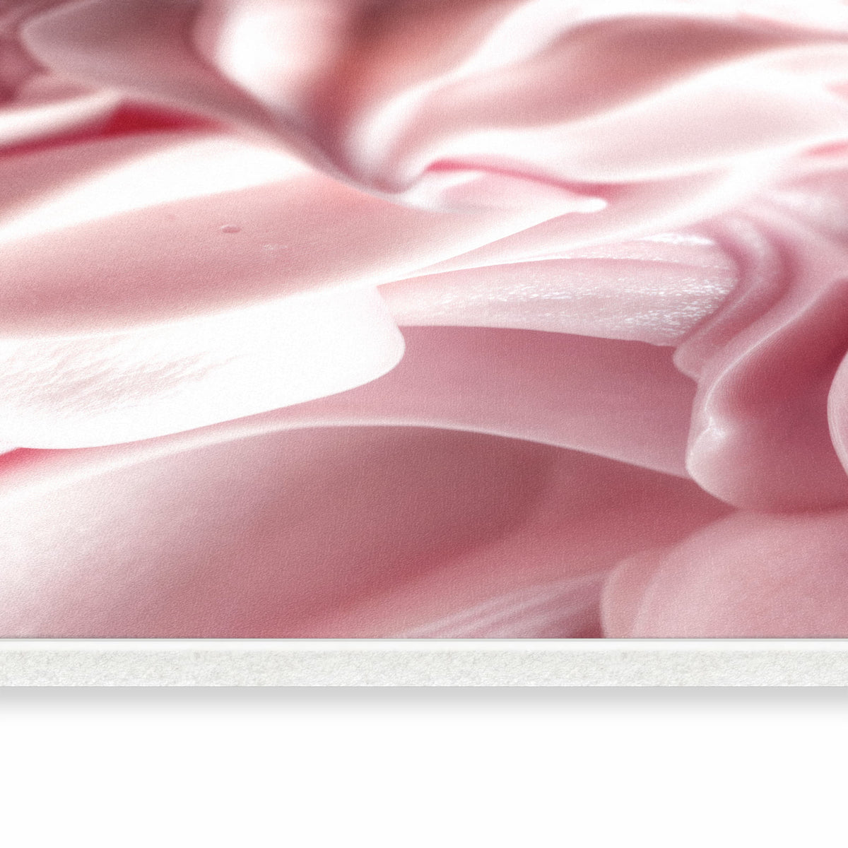Flacher rutschfester Küchenteppich mit Motiv Zartes Schaumcreme in seitlicher Ansicht