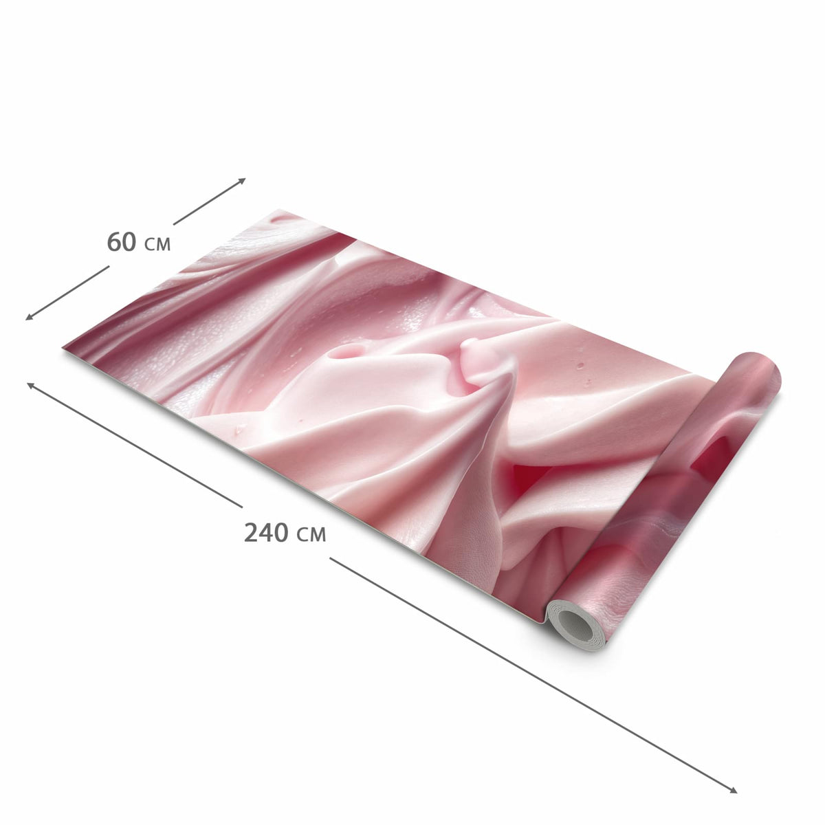 Pflegeleichter rutschfester Küchenläufer mit Motiv Zartes Schaumcreme in der Grösse 60x300 cm