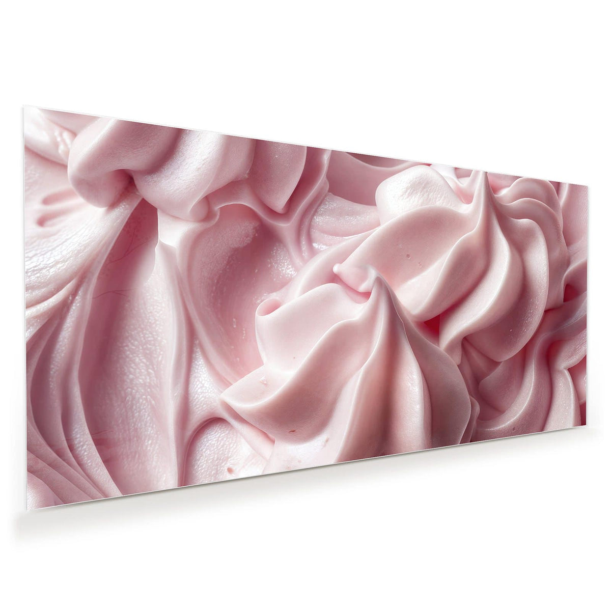 Formatfüllende rosa Sahne- bzw. Cremewirbel mit weichen Spitzen