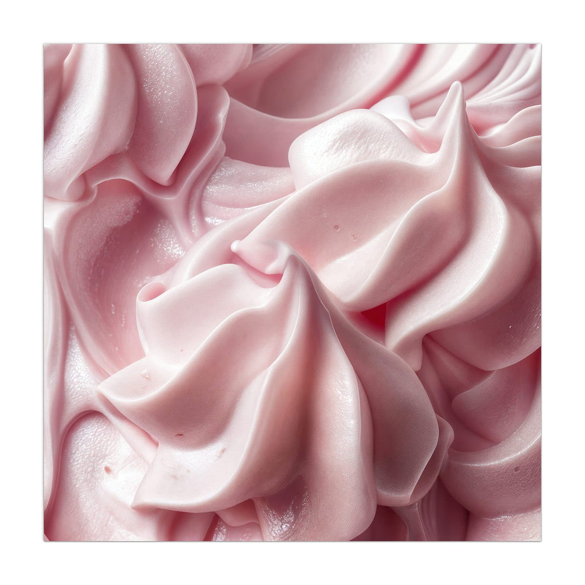 Küchenrückwand aus Glas Rosa Cremewellen im quadratischen Format, Motiv bildfüllend von vorn #grösse_40 x 40 cm #grösse_50 x 50 cm #grösse_60 x 60 cm