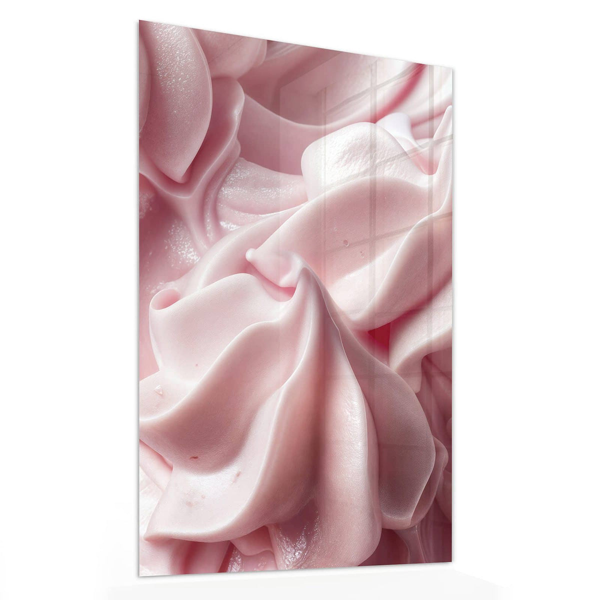 11 Größen – von 30 × 60 bis 60 × 150 cm – Wandbild - Rosa Cremewellen - Hochformat