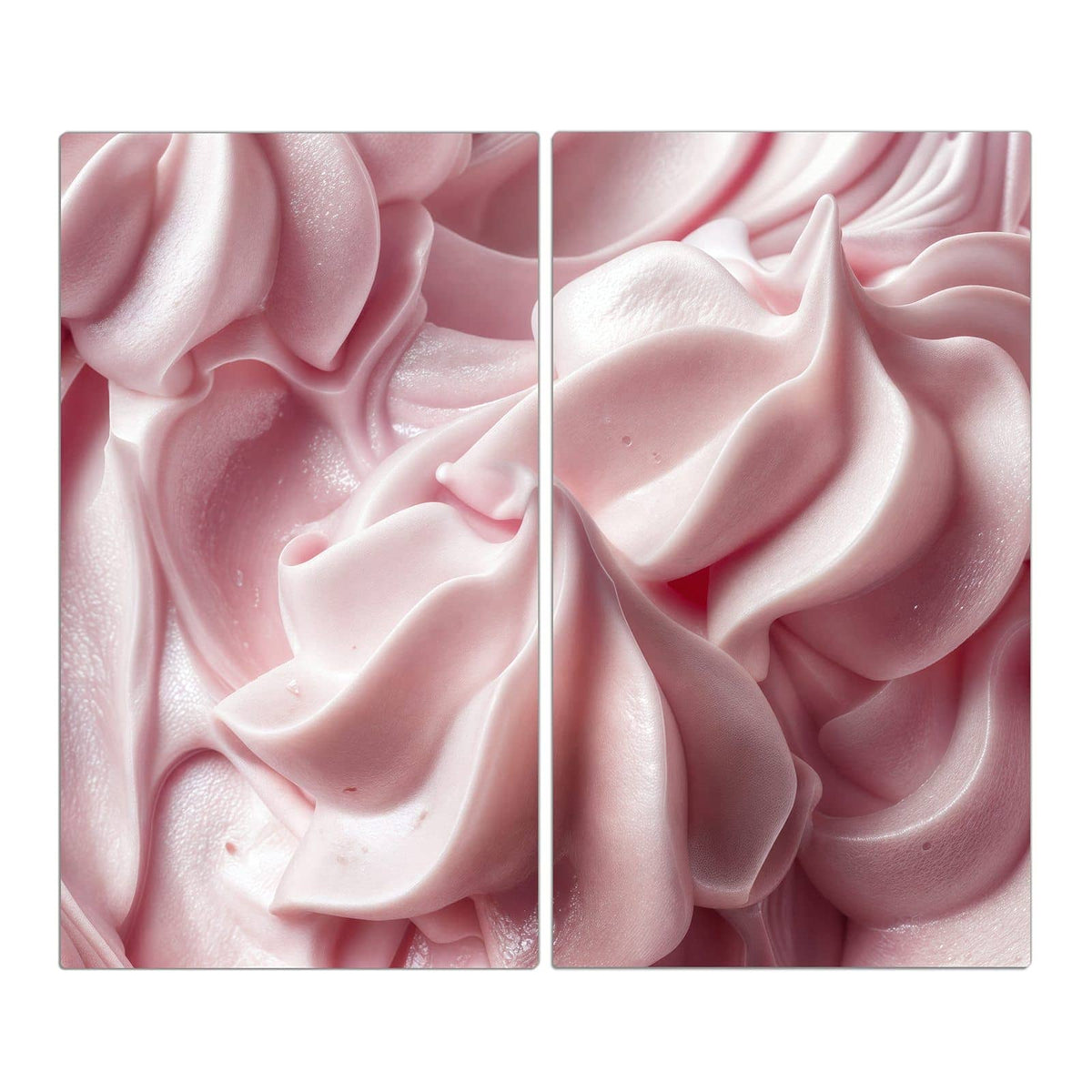 Formatfüllende rosa Sahne- bzw. Cremewirbel mit weichen Spitzen