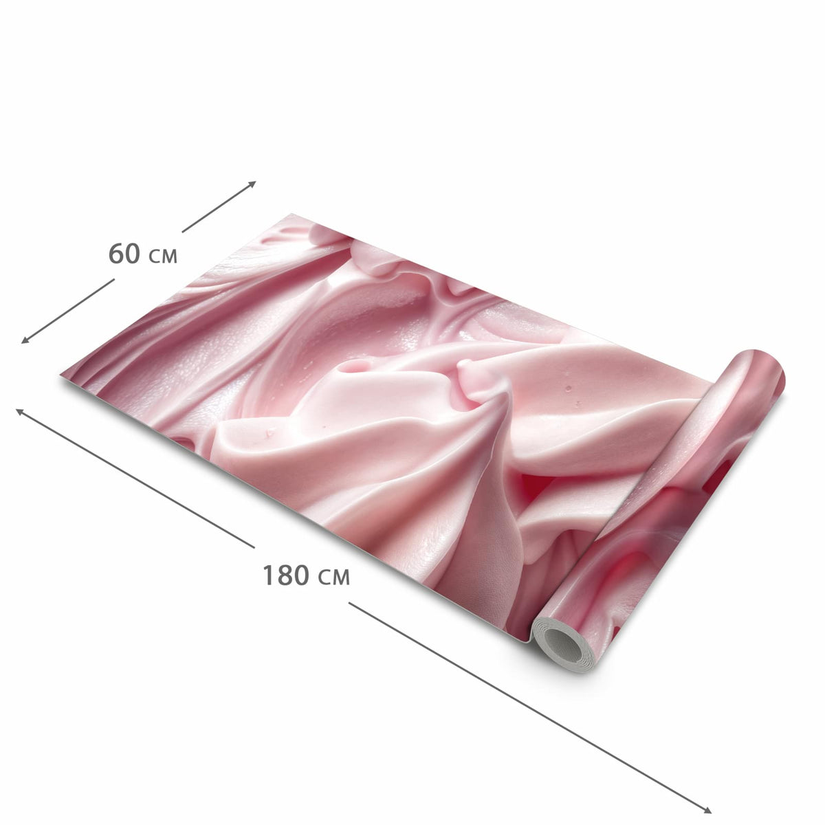 Flacher rutschfester Küchenläufer mit Motiv Zartes Schaumcreme in der Grösse 60x300 cm