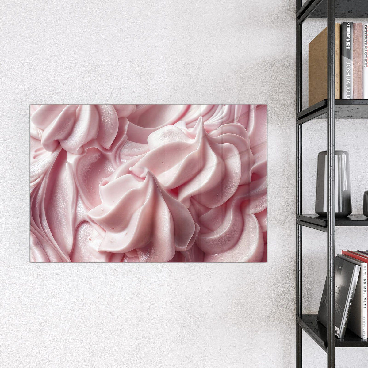 Magnettafel - Rosa Cremewellen – Cremige Wellen in zartem Rosa