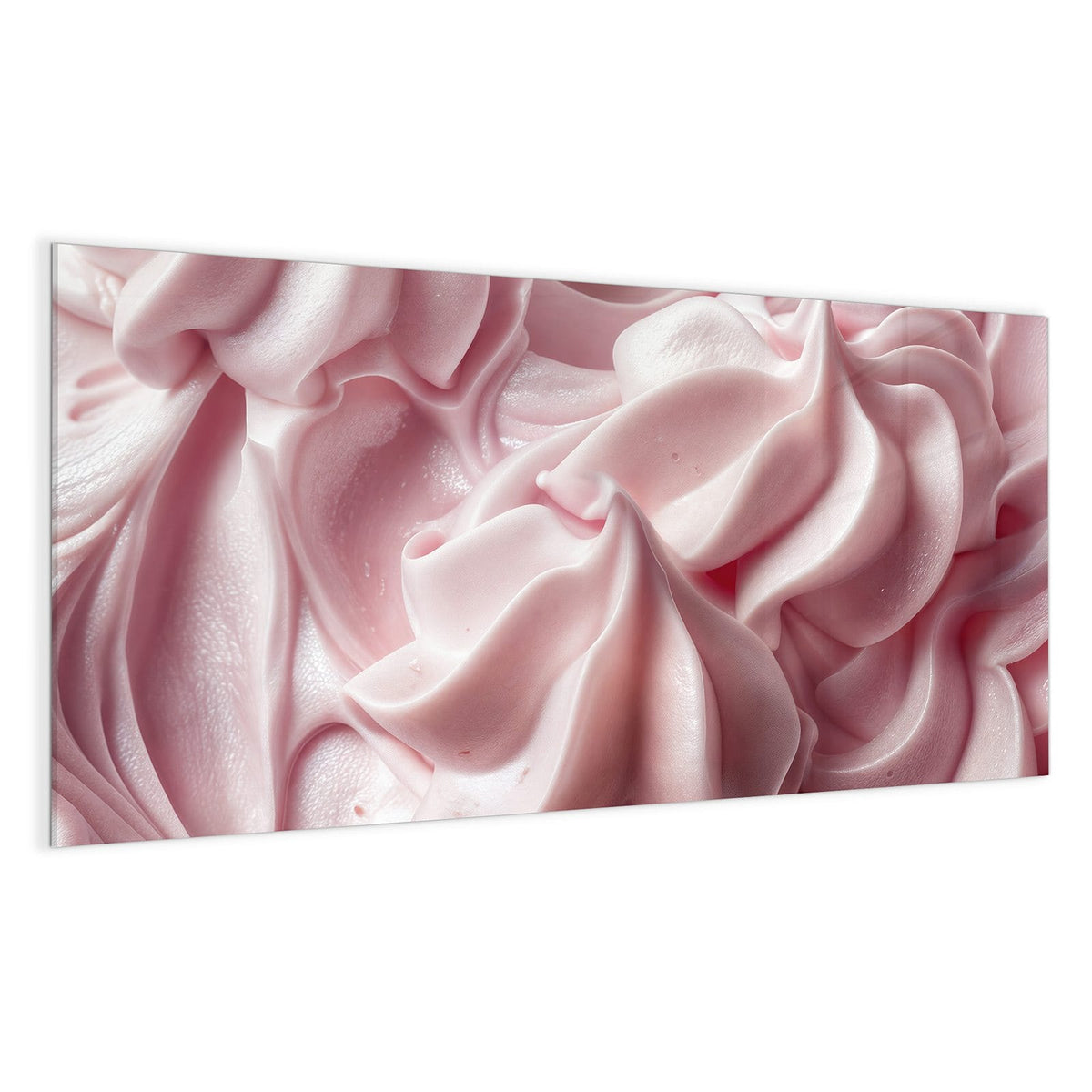 Formatfüllende rosa Sahne- bzw. Cremewirbel mit weichen Spitzen