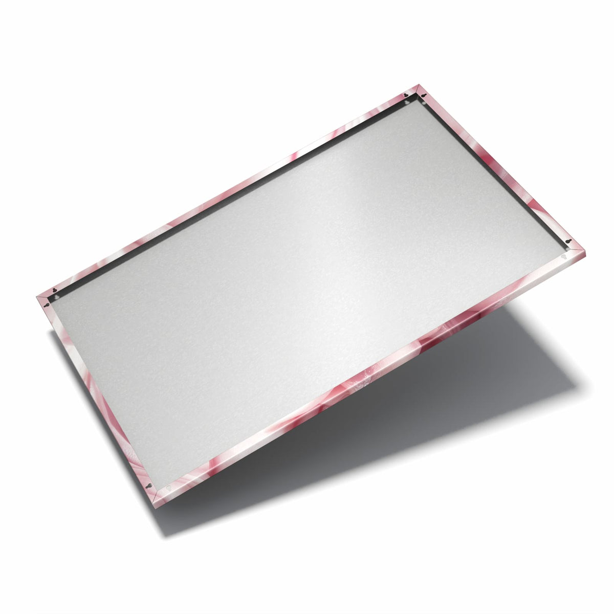 Nur 7 mm – liegt eng an der Wand – Metall Magnettafel - Rosa Cremewellen