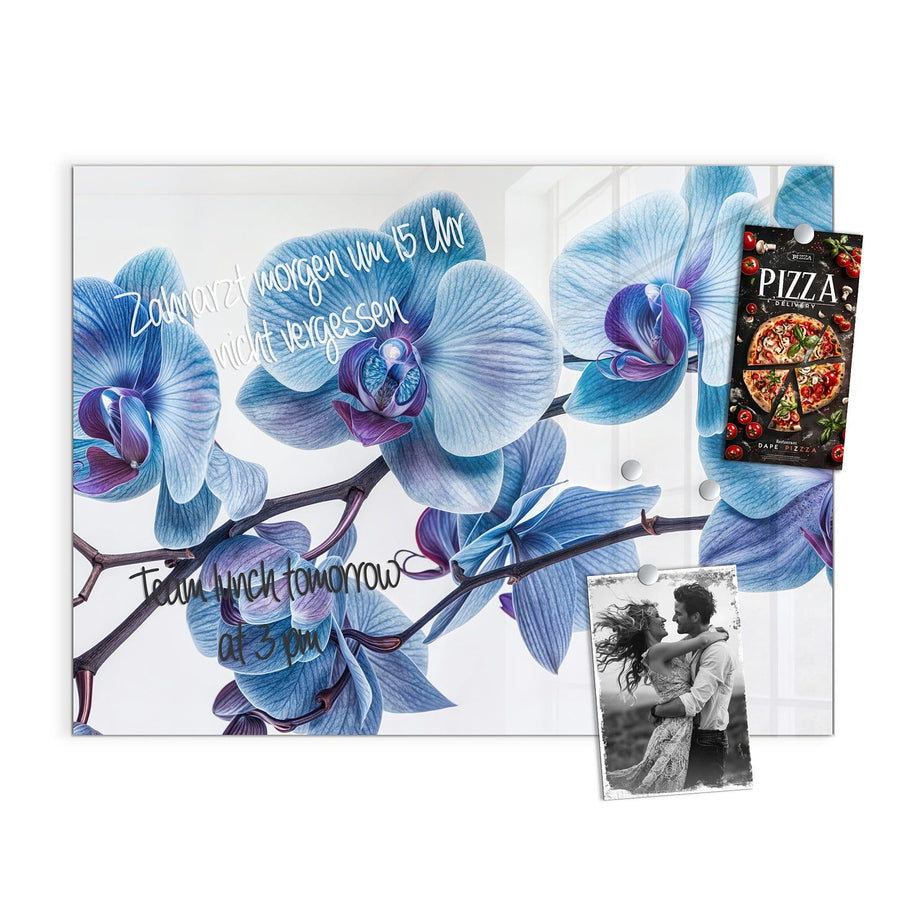 Maße Magnettafel - Blauviolette Orchidee
