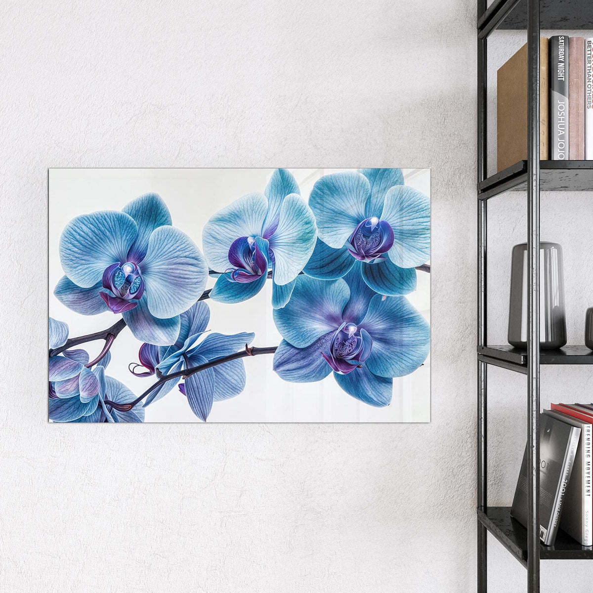 9 Größen – von 30 × 30 bis 120 × 90 cm – Magnettafel - Blauviolette Orchidee