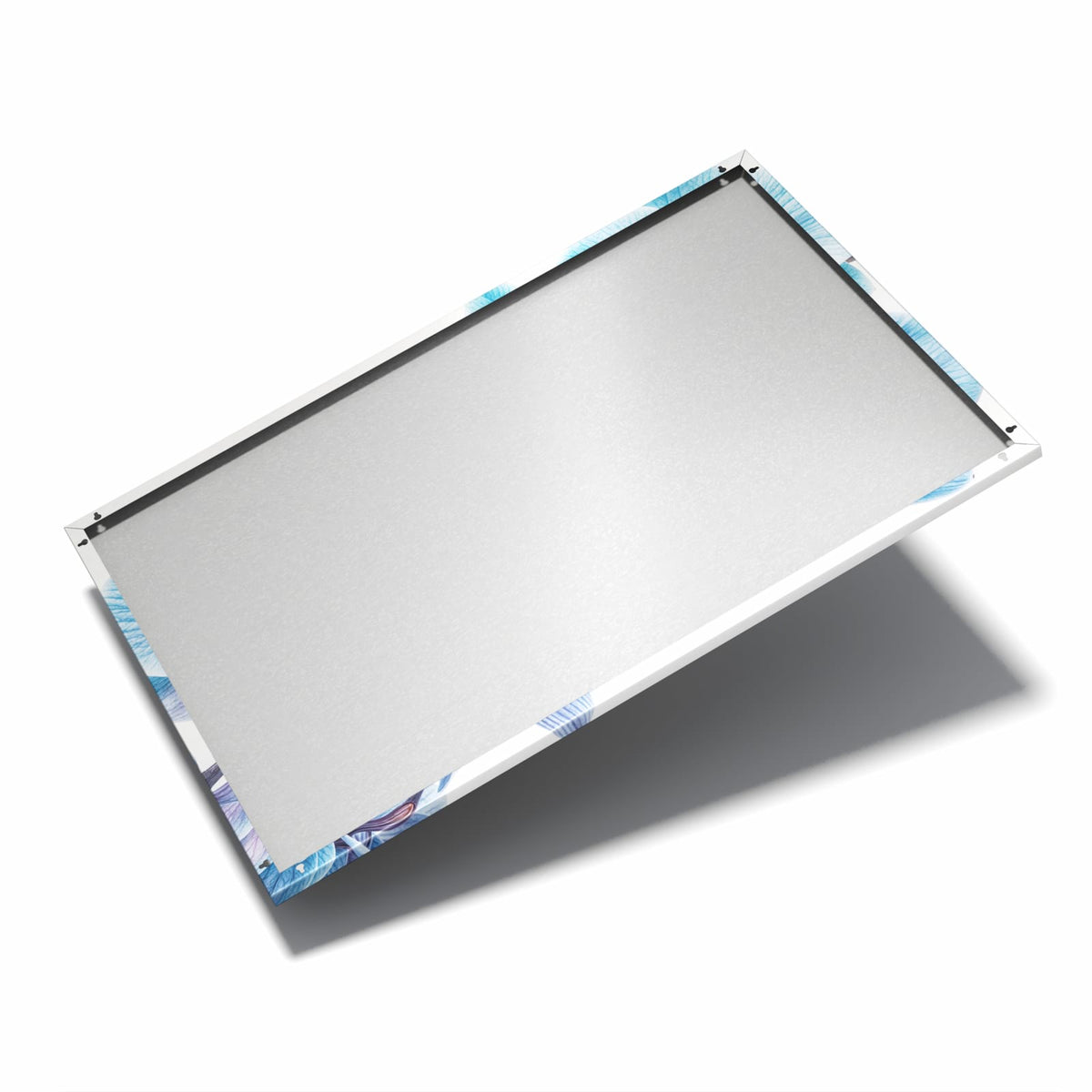Nur 7 mm – liegt eng an der Wand – Metall Magnettafel - Blauviolette Orchidee