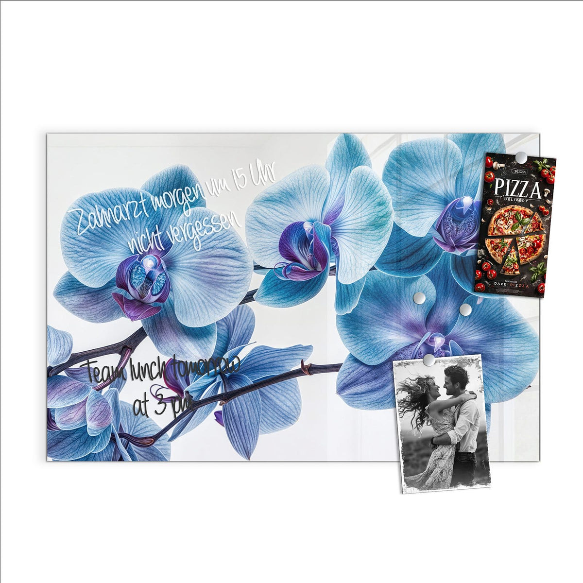 Beschreiben, abwischen, anheften – Magnettafel - Blauviolette Orchidee