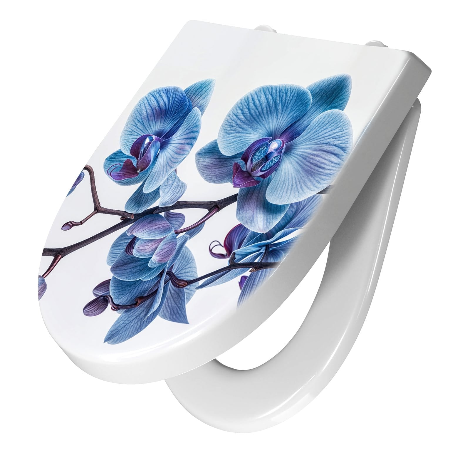 WC-Sitz mit Absenkautomatik Blaue Orchideen Blüte