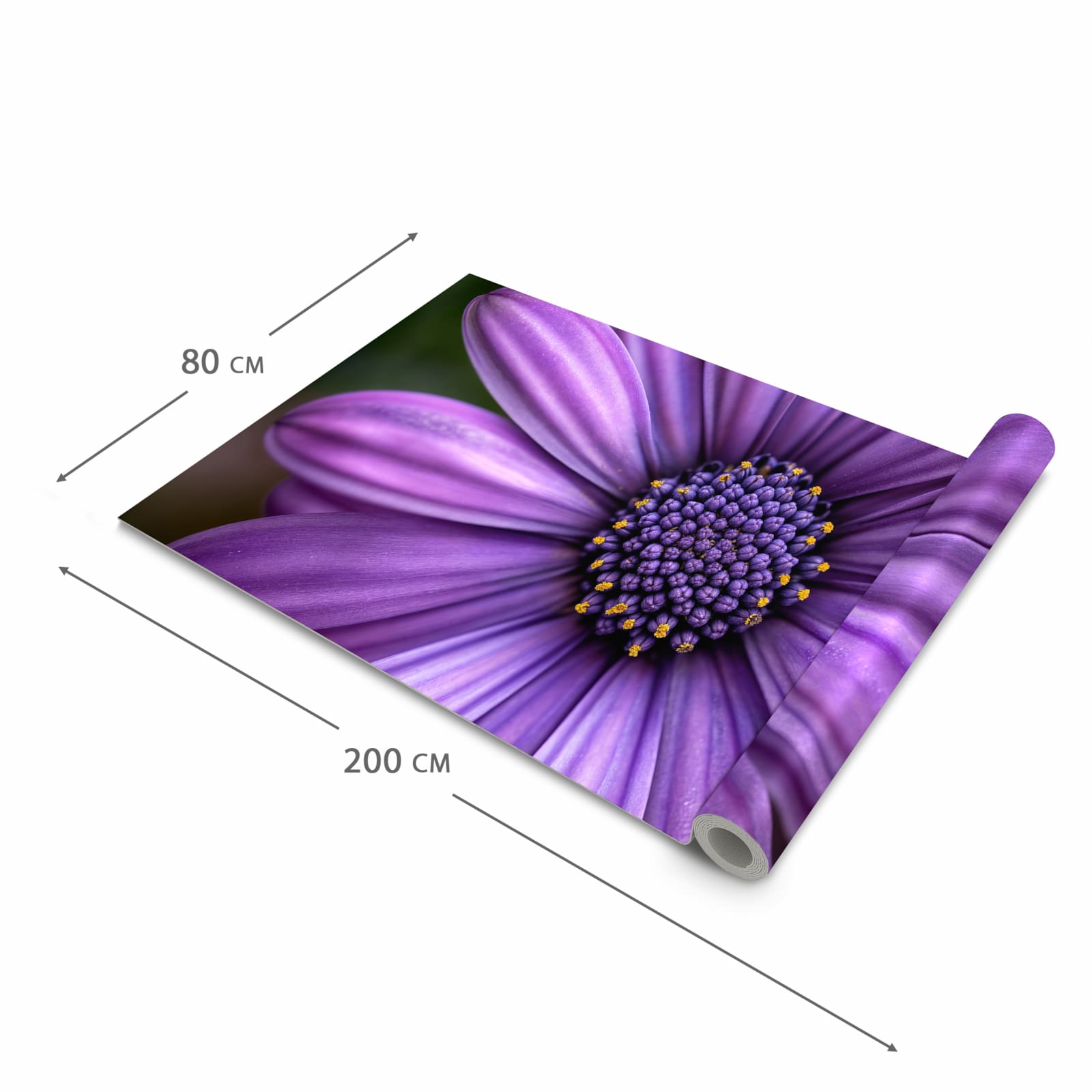 Strapazierfähiger dünner Teppich mit Motiv Blume Nahaufnahme in der Grösse 60x300 cm