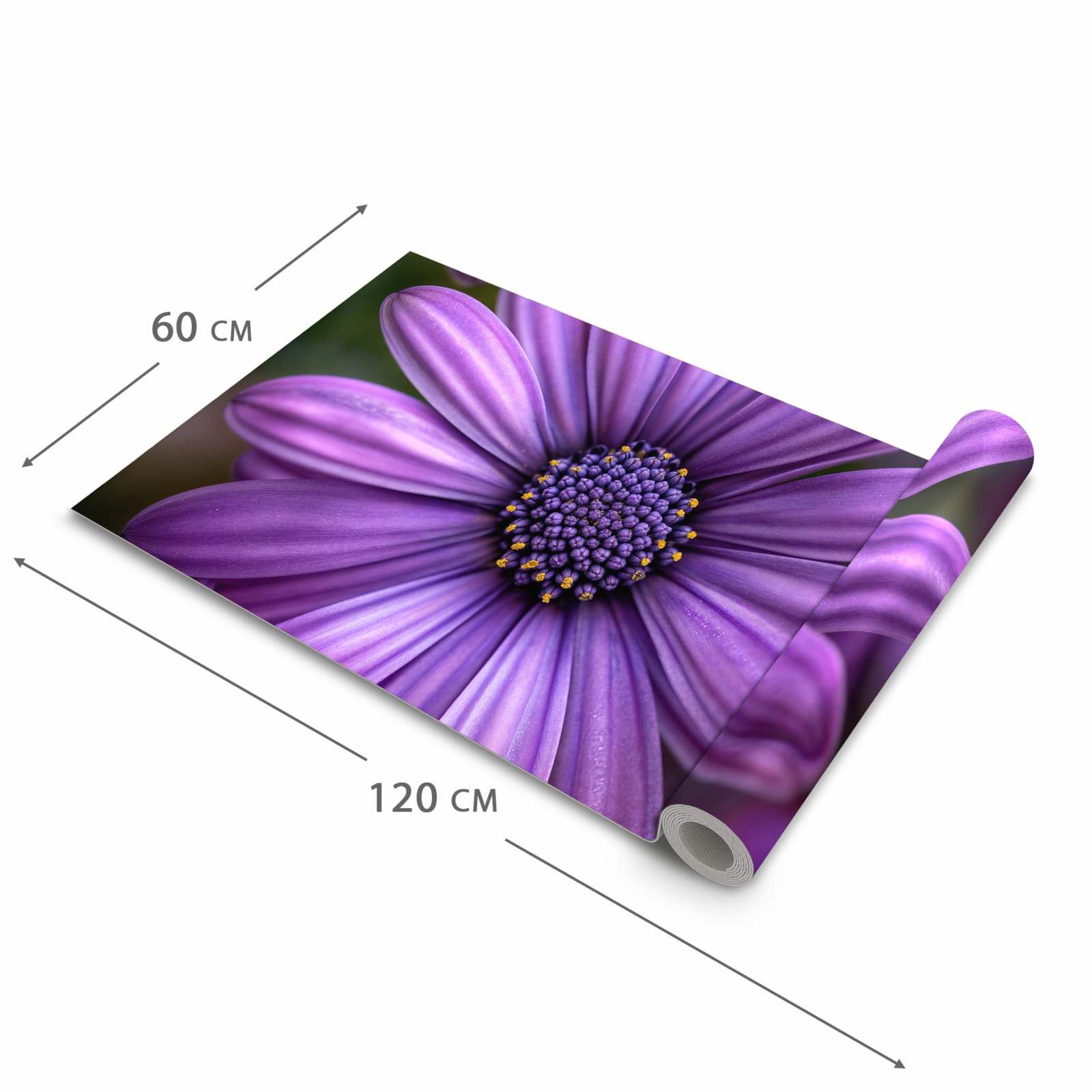 Flacher Küchenläufer mit Motiv Blume Nahaufnahme in der Grösse 60x270 cm