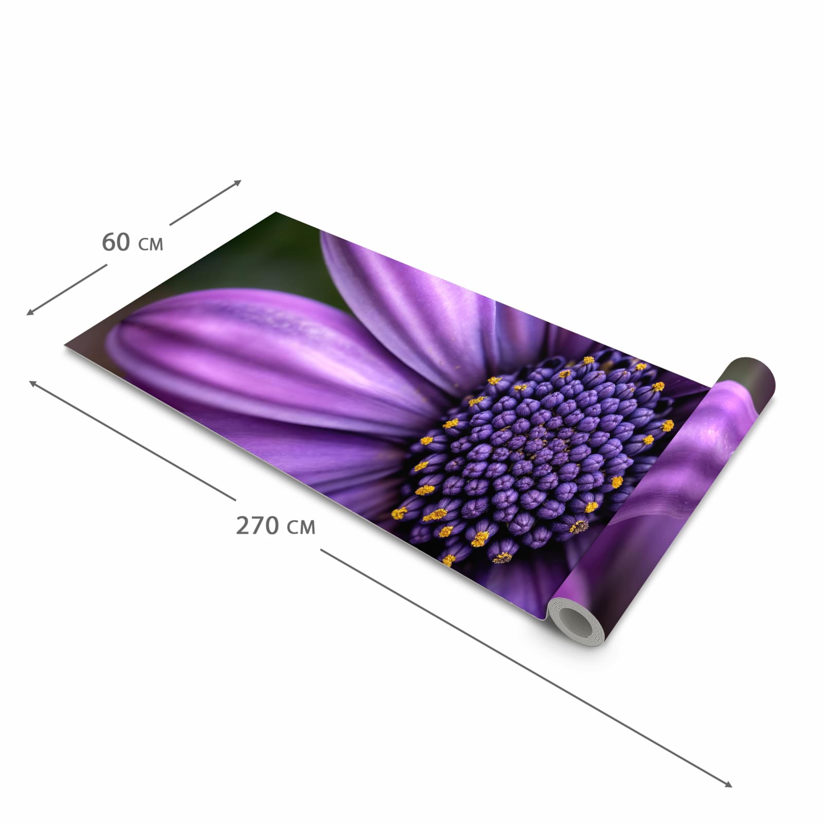 Pflegeleichter langer Teppich mit Motiv Blume Nahaufnahme in der Grösse 60x270 cm