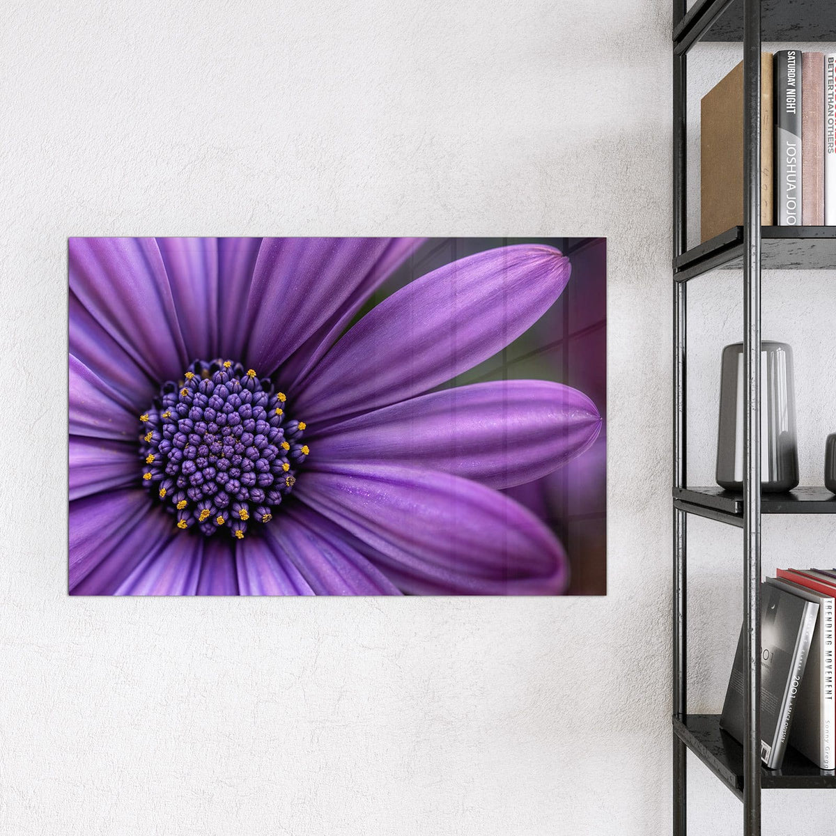 Magnettafel - Lila Kapkörbchen – Violette Blüte mit dunkelblauem Zentrum
