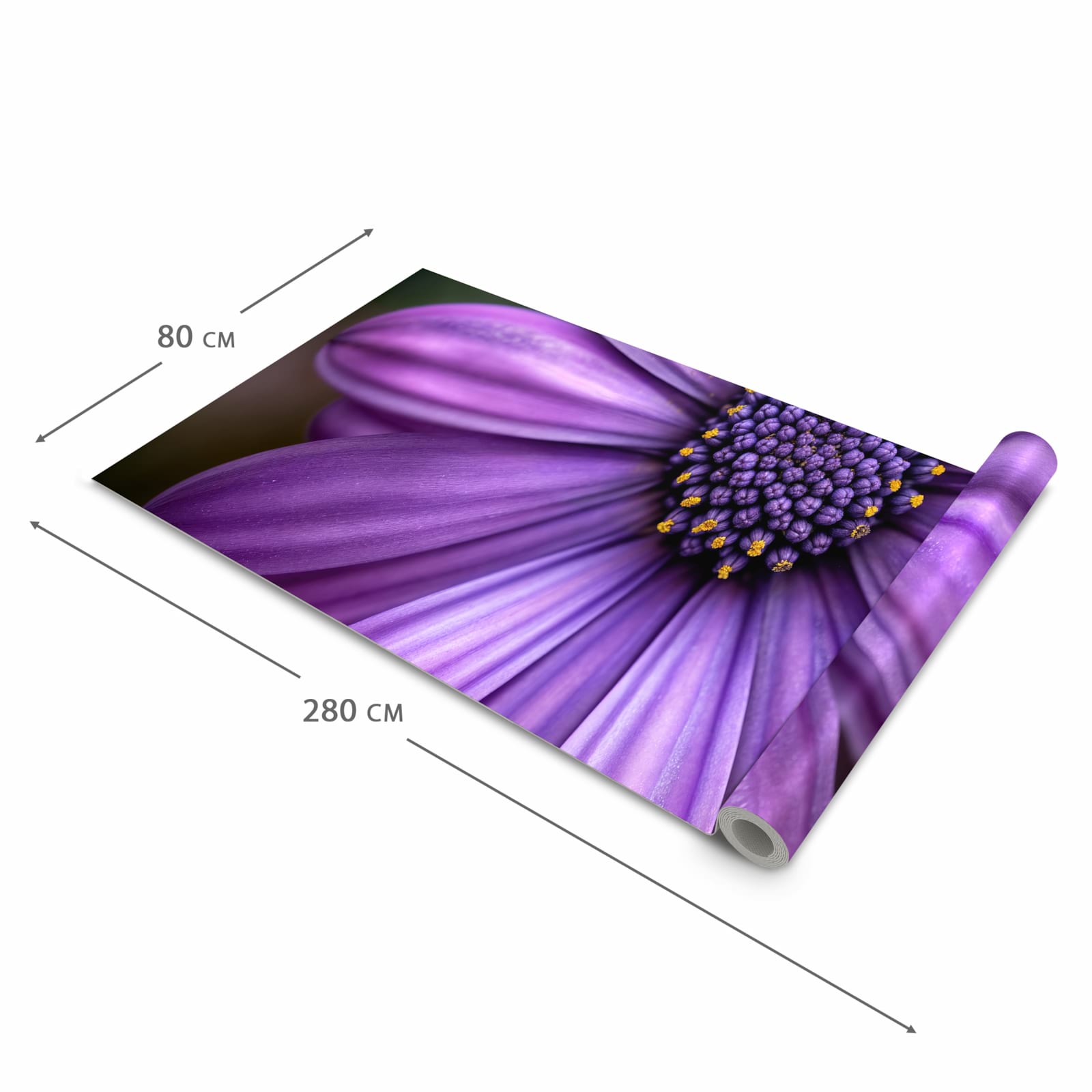 Langlebiger waschbarer Teppich mit Motiv Blume Nahaufnahme in der Grösse 60x300 cm