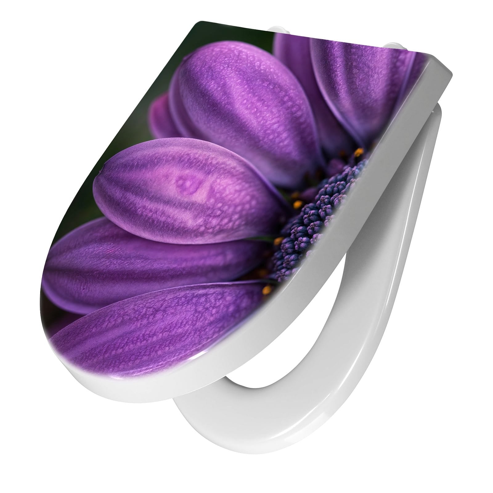 WC-Sitz mit Absenkautomatik Lila Blütenwunder