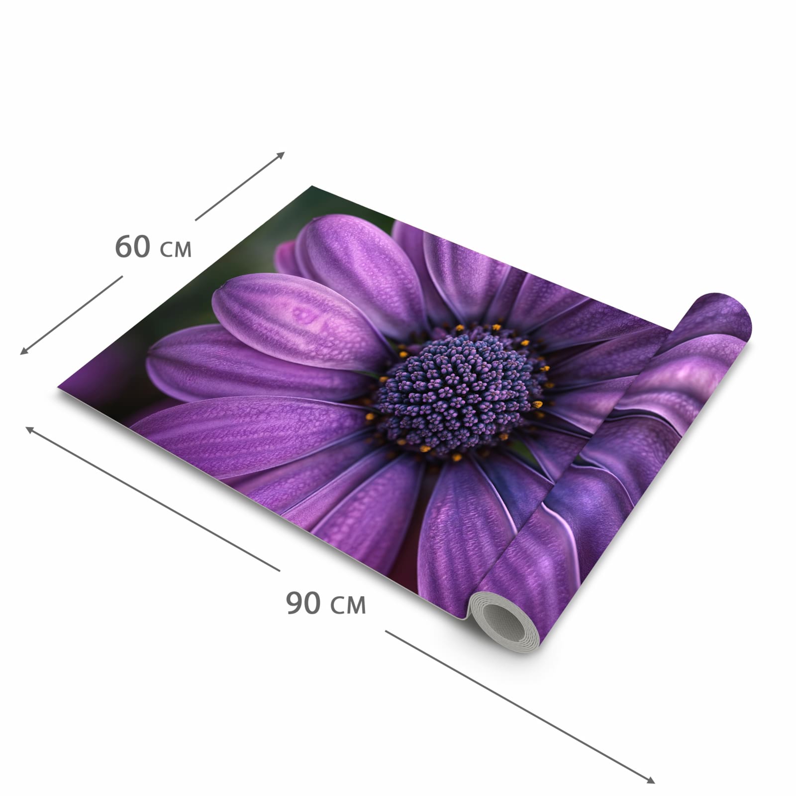 UV-beständiger Läufer für die Küche mit Motiv Lila Blütenwunder in der Grösse 60x270 cm