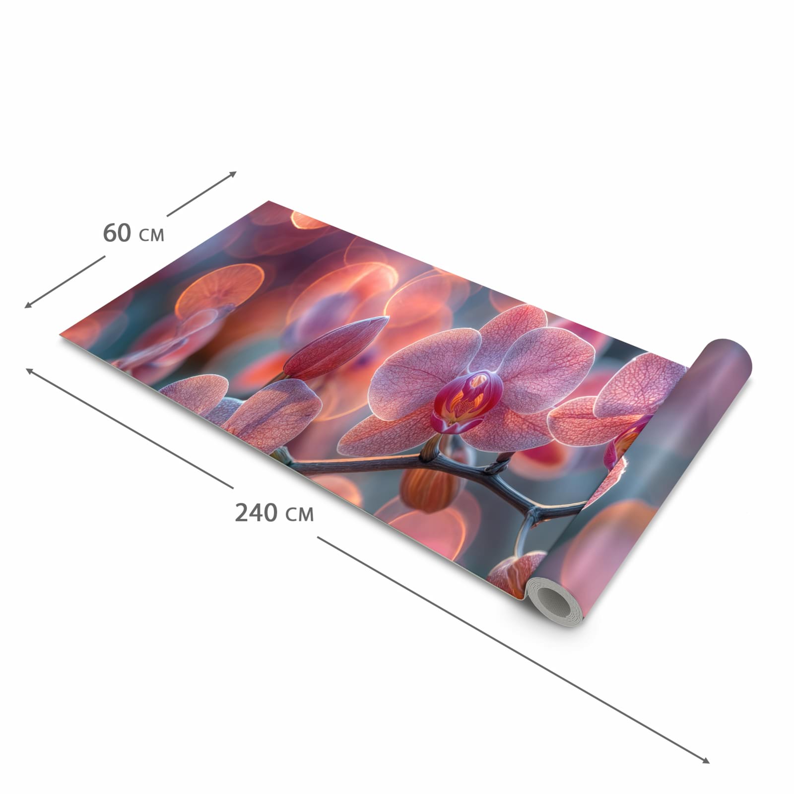 Küchenläufer mit angenehmer Haptik und Motiv Orchidee Bokeh in der Grösse 60x270 cm