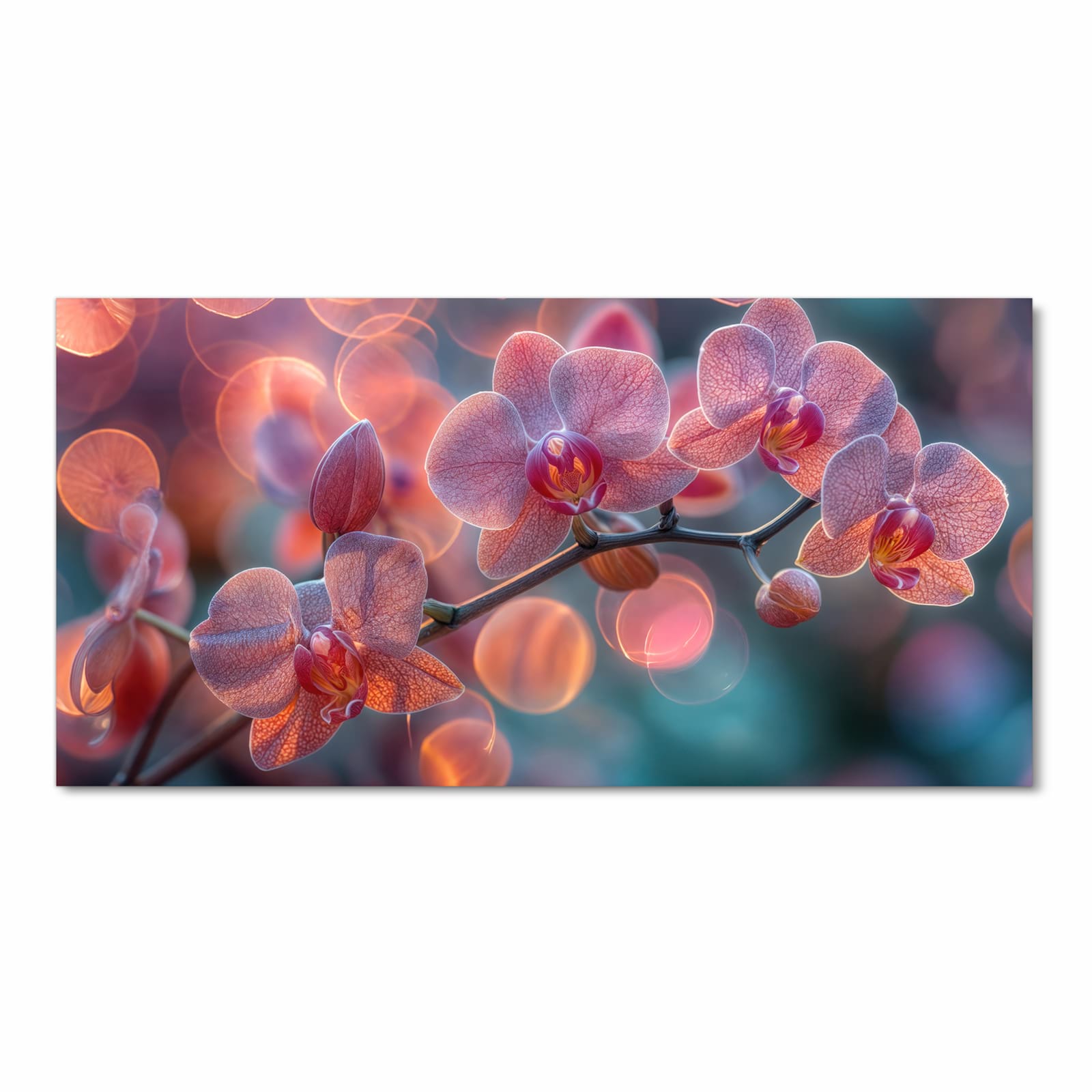 Schmutzabweisender Küchenläufer mit Motiv Orchidee Bokeh in Frontansicht