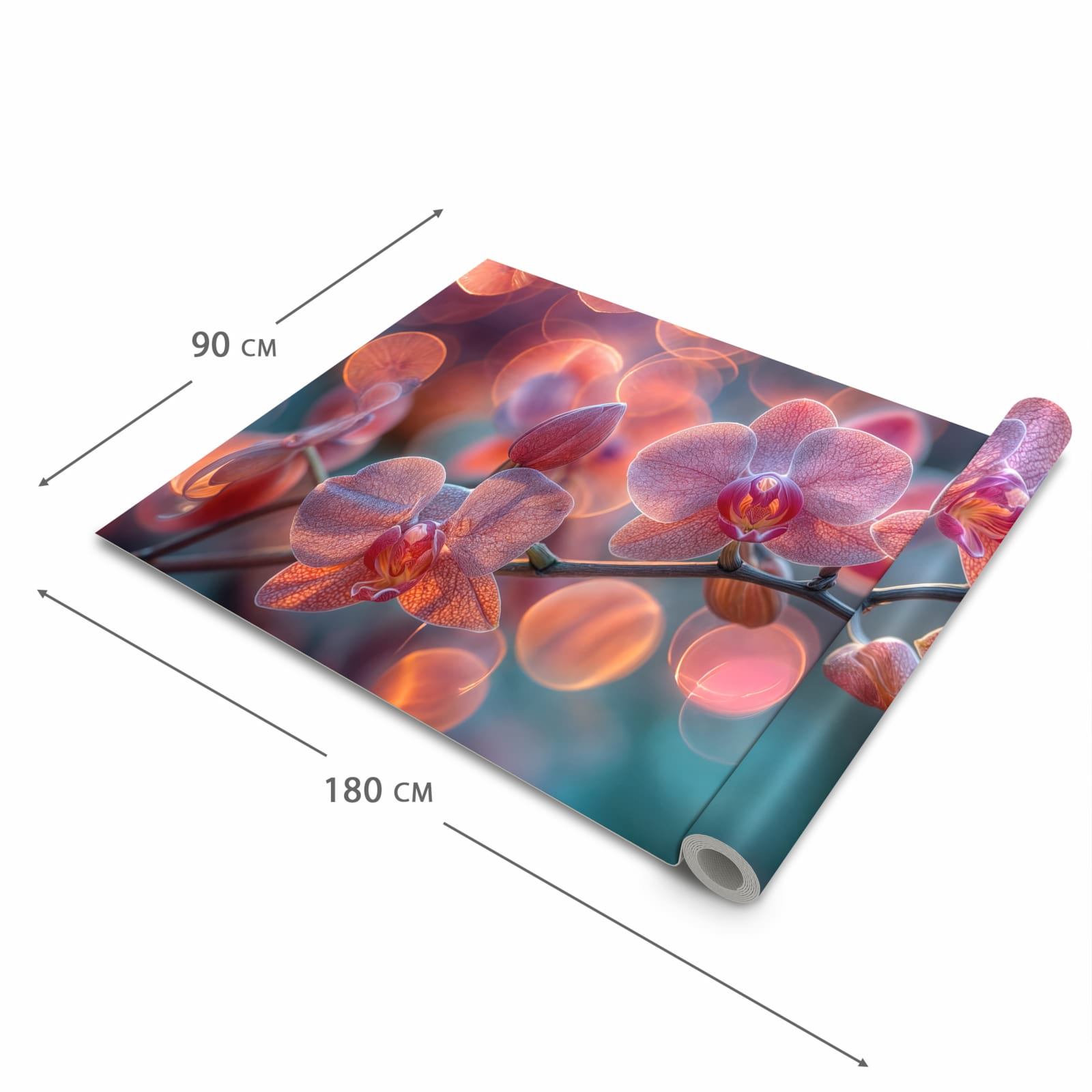 Ordnungsschaffender Küchenteppich mit Motiv Orchidee Bokeh in der Grösse 60x270 cm