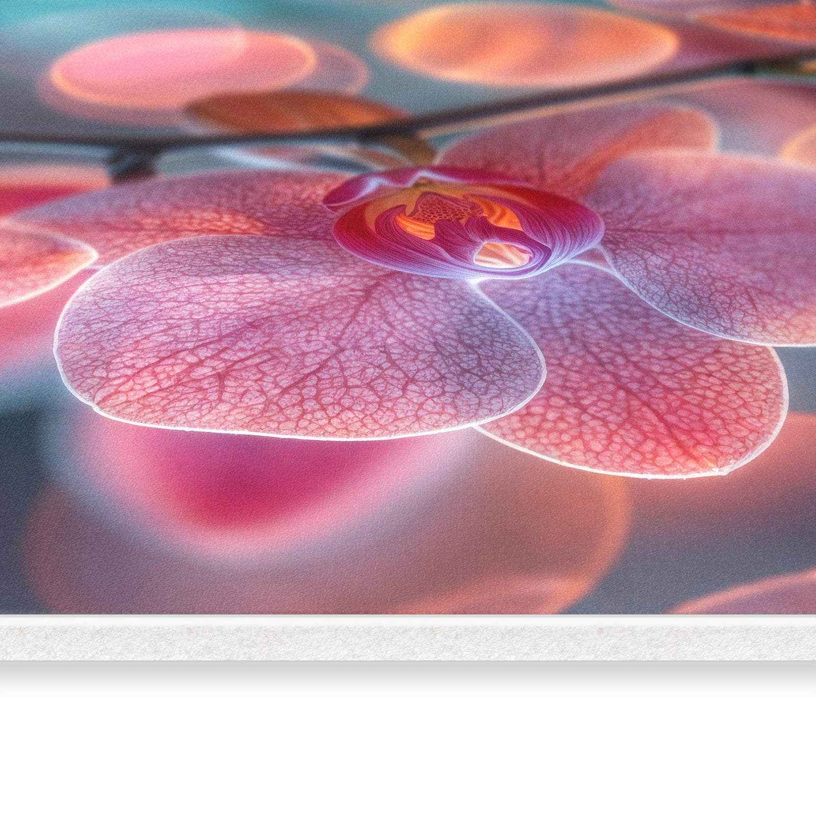 Fleckenresistenter rutschfester Küchenteppich mit Motiv Orchidee Bokeh in seitlicher Ansicht