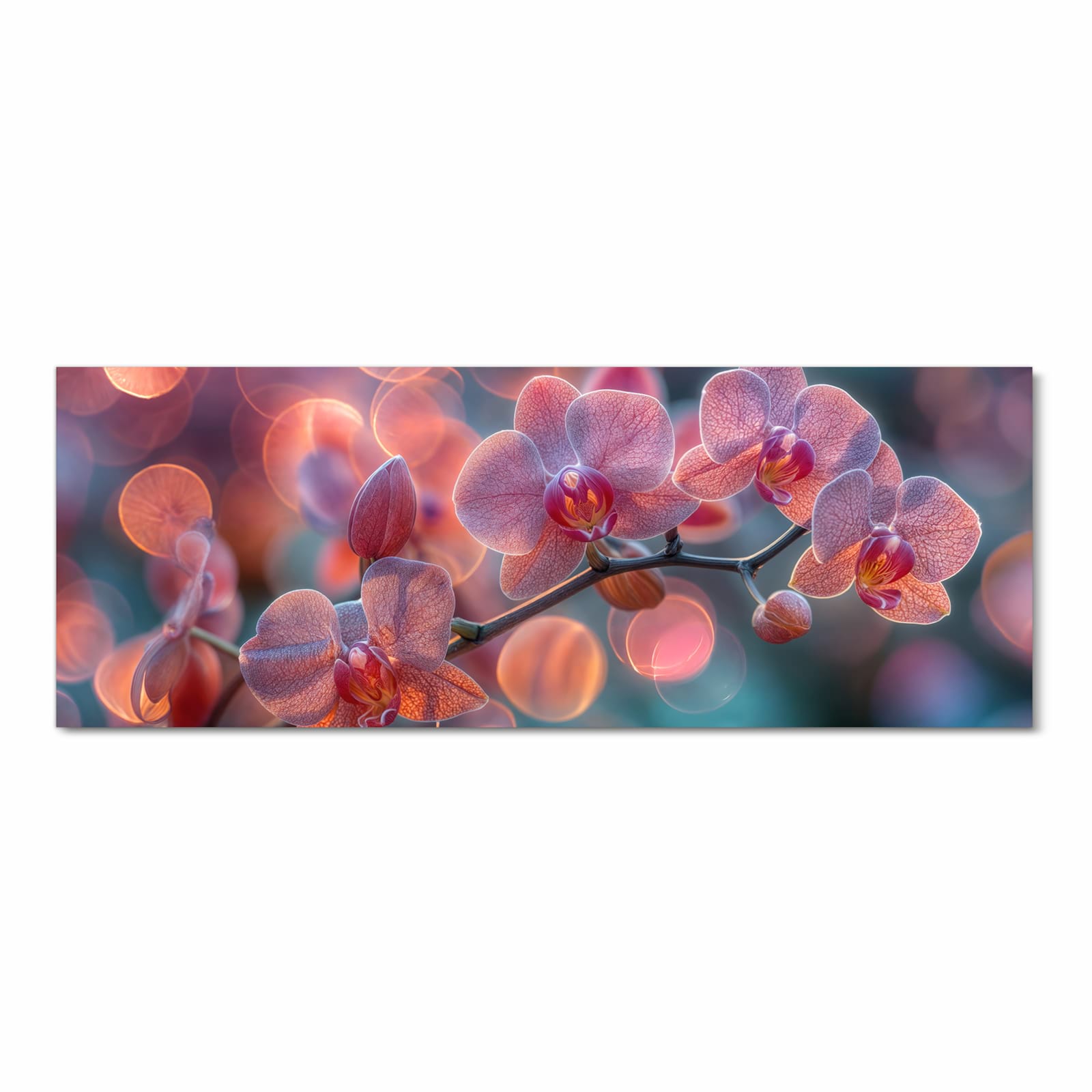 Strapazierfähiger Läufer für Eingangsbereich mit Motiv Orchidee Bokeh in Frontansicht