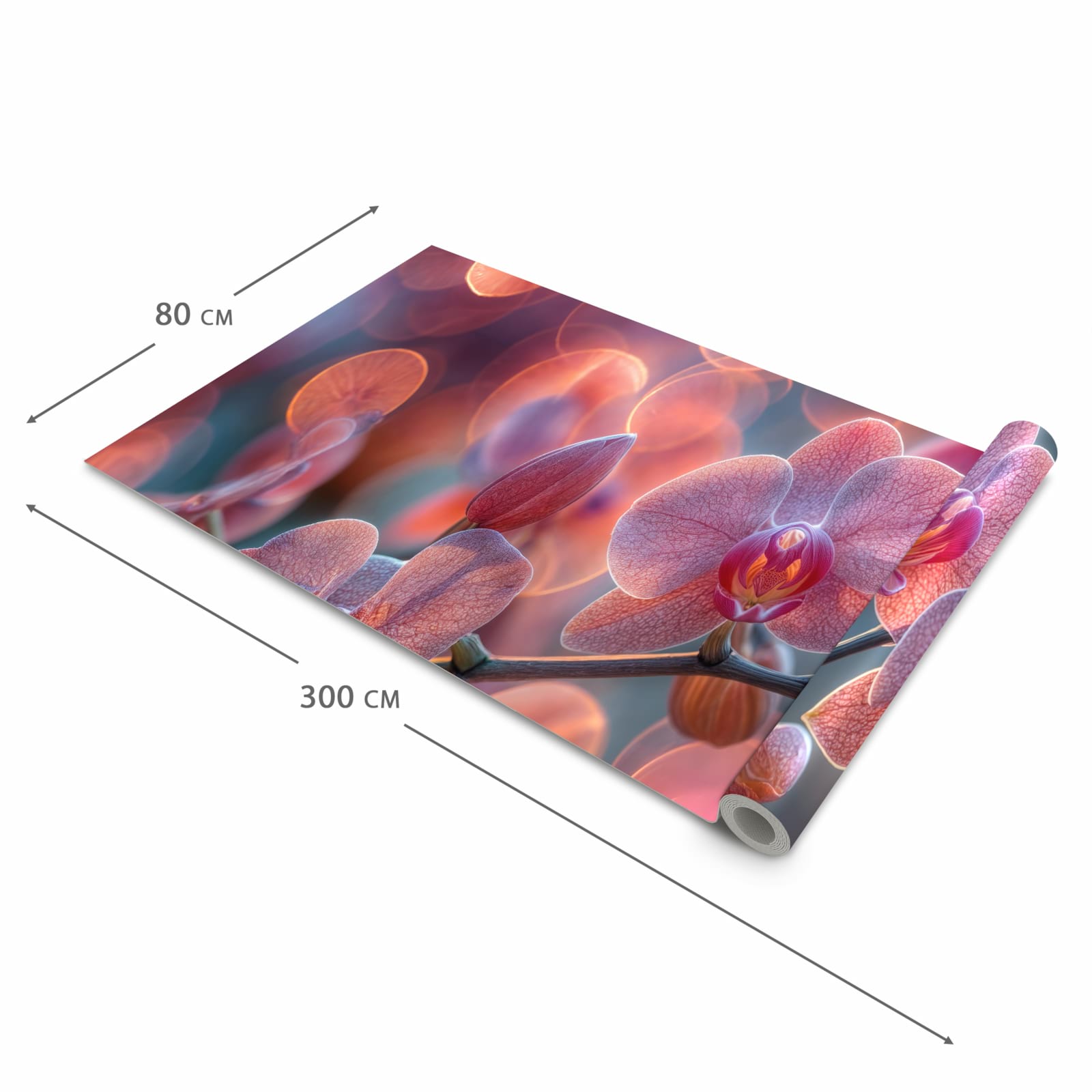 Abwaschbarer Küchenteppich mit Motiv Orchidee Bokeh in der Größe 60x270 cm schützt den Boden