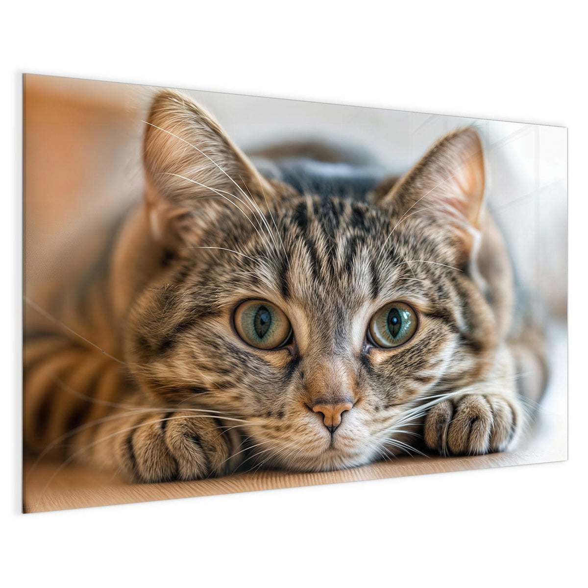4 mm Glas statt lackiertem Blech – Magnettafel - Liegende Katze